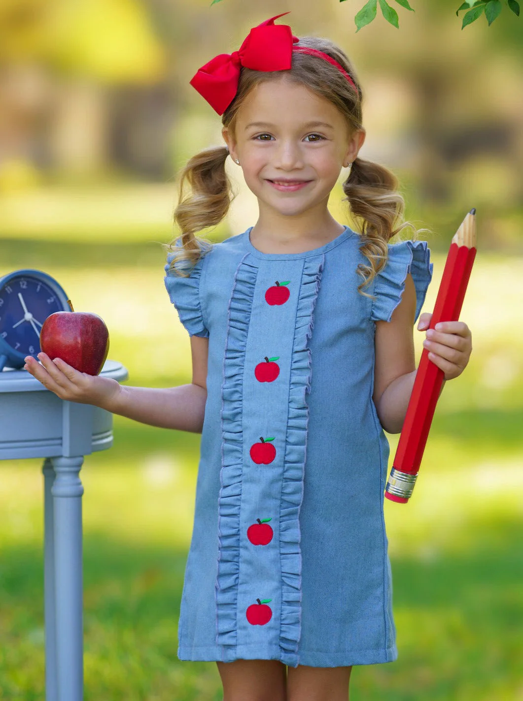 A is For Apple Denim Dress - Image 6