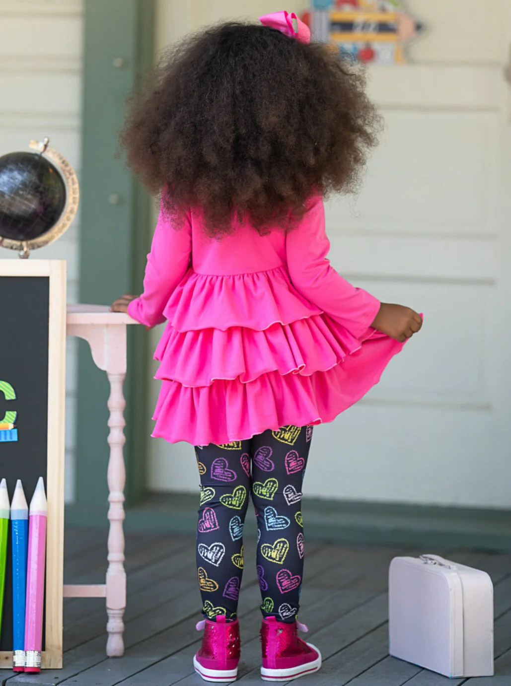 Love To Learn Tiered Tunic and Heart Legging Set - Image 5