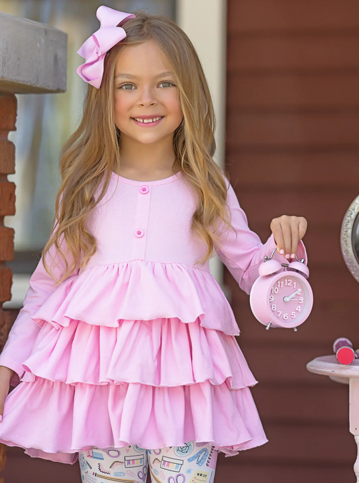 Style Credits Tiered Tunic and School Print Legging Set - Image 3