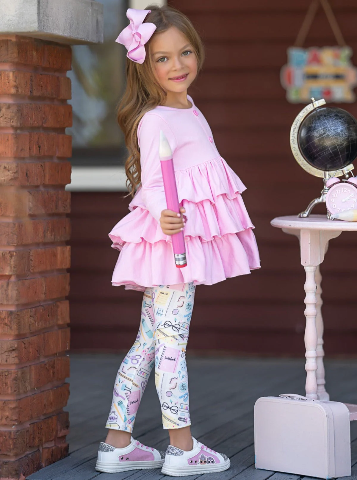 Style Credits Tiered Tunic and School Print Legging Set - Image 4