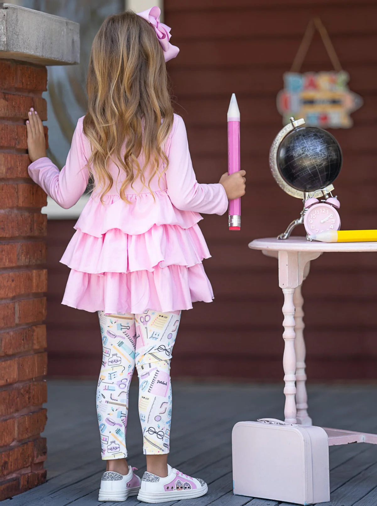 Style Credits Tiered Tunic and School Print Legging Set - Image 5