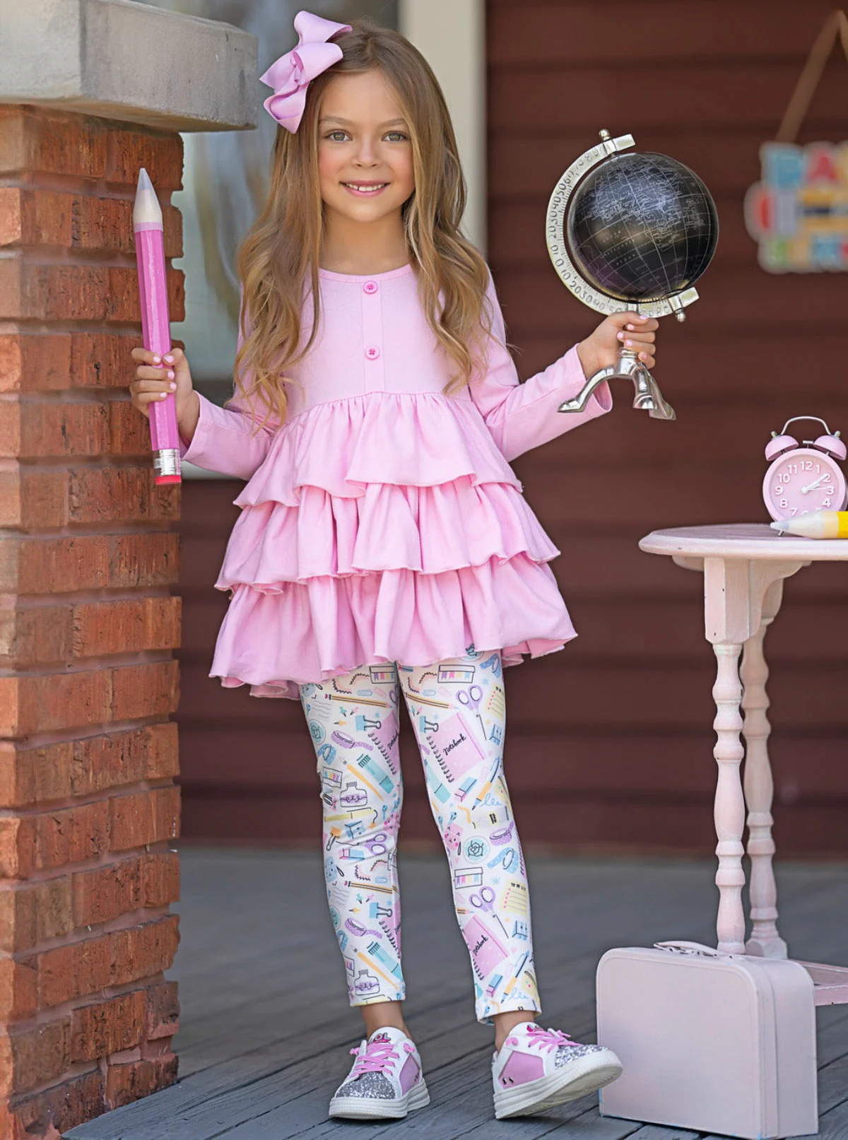 Style Credits Tiered Tunic and School Print Legging Set - Image 6