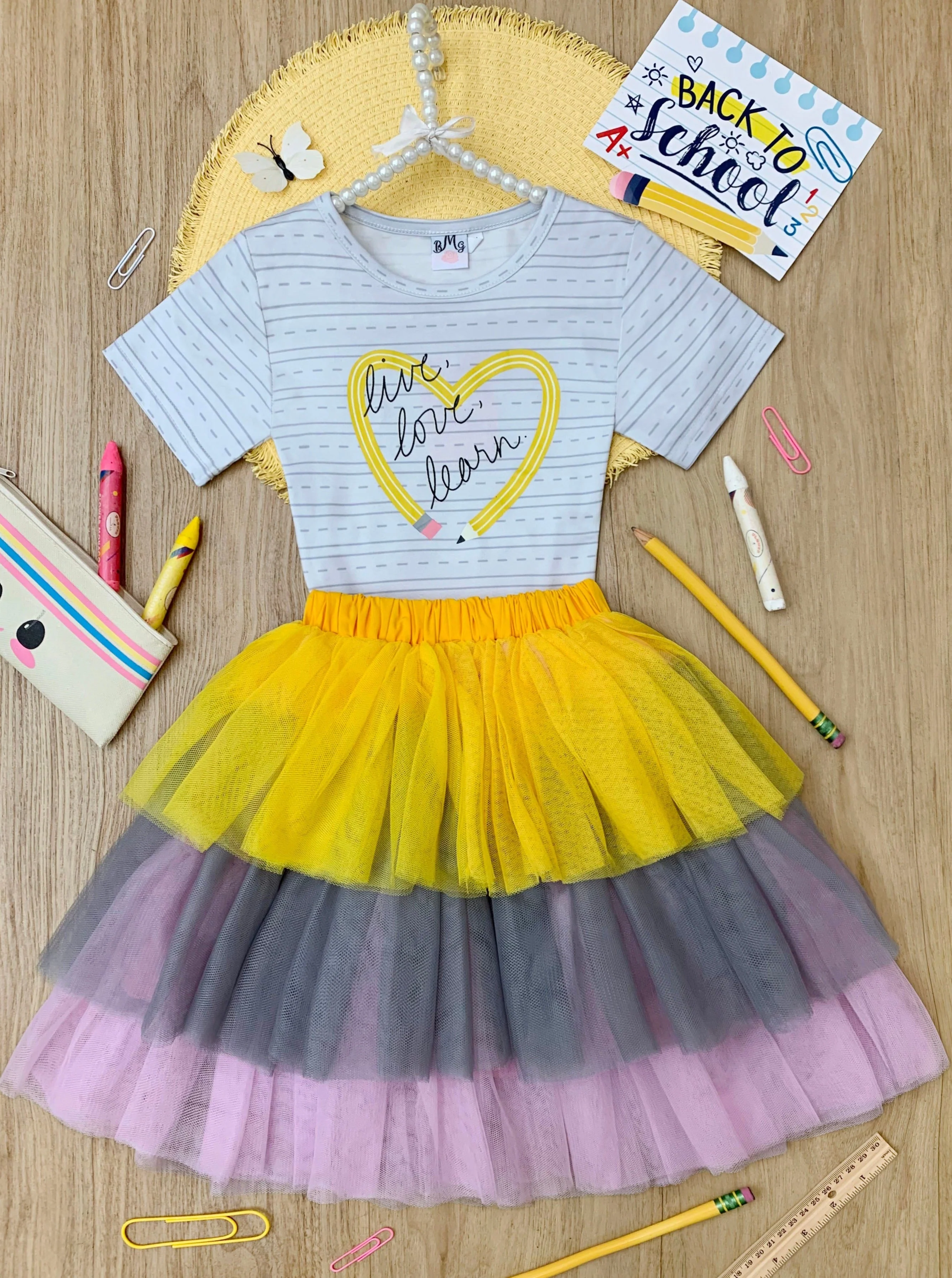 Live, Love, Learn Tutu Skirt Set - Image 3