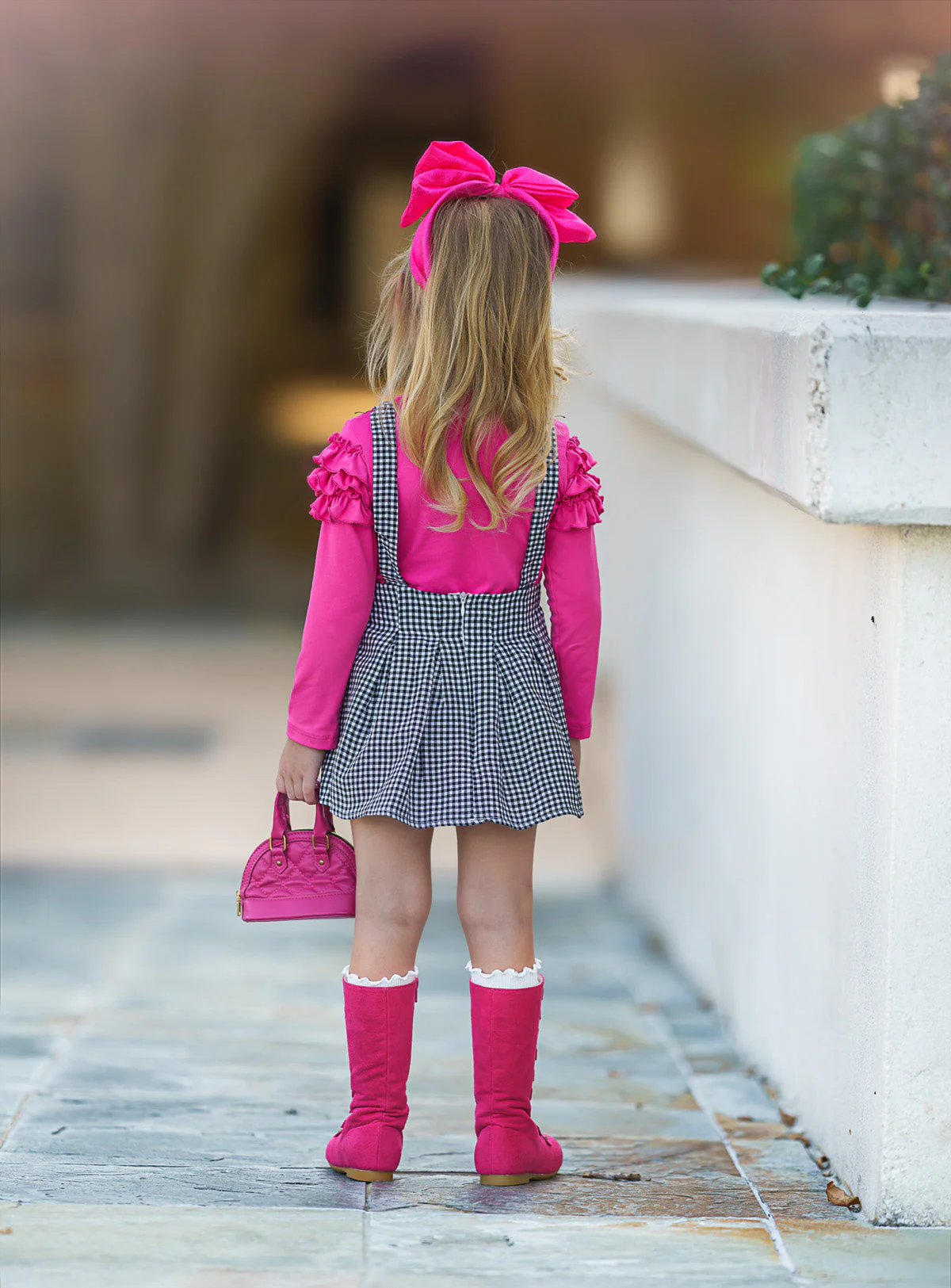 So Impressive Gingham Suspender Skirt Set - Image 6