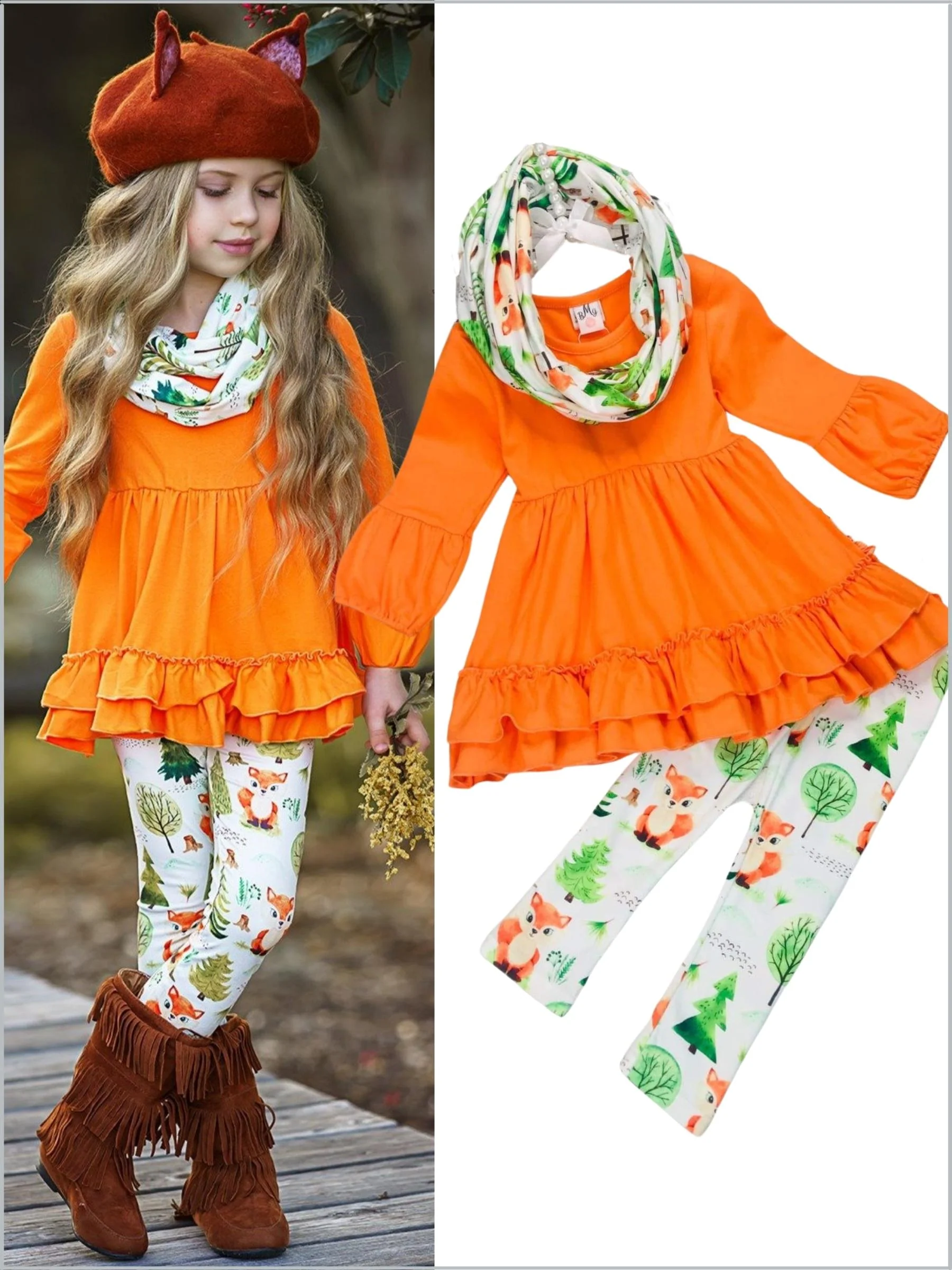 Fall Frolic Tunic, Legging and Scarf Set - Image 2