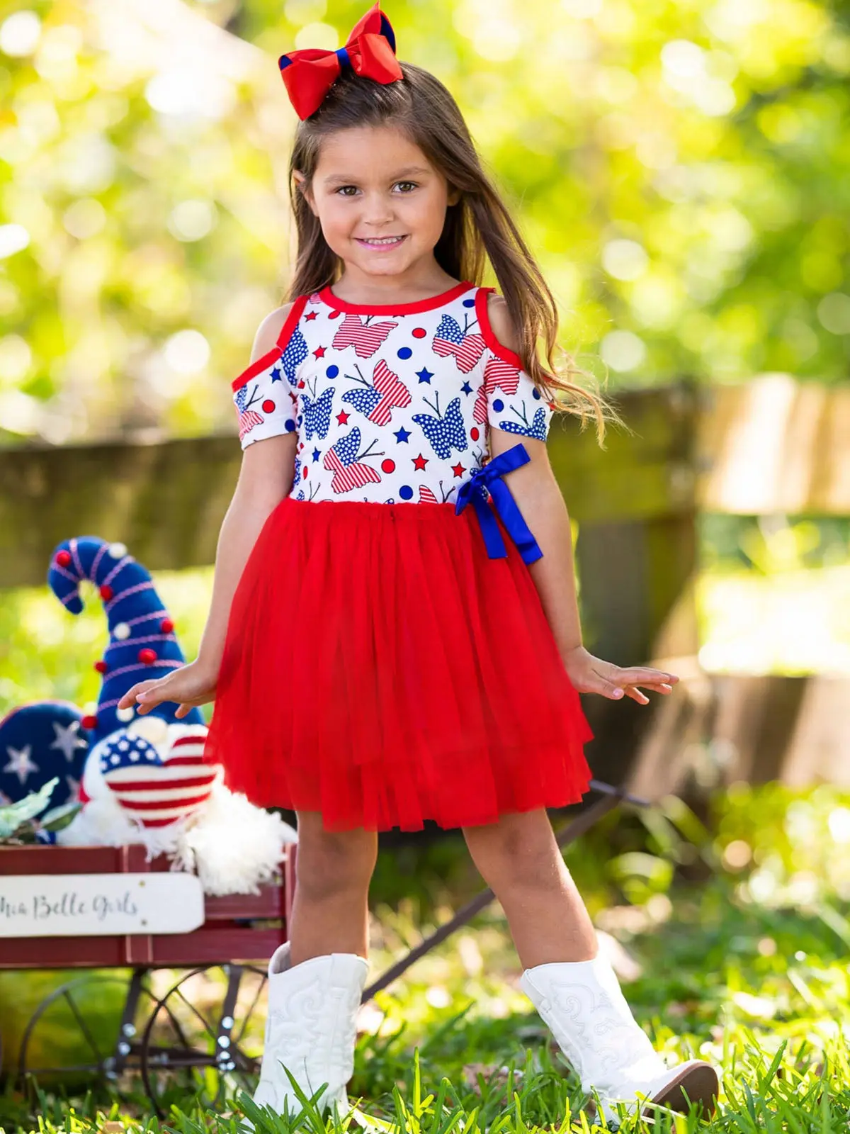 Bold Butterfly Cold Shoulder Tutu Dress - Image 2