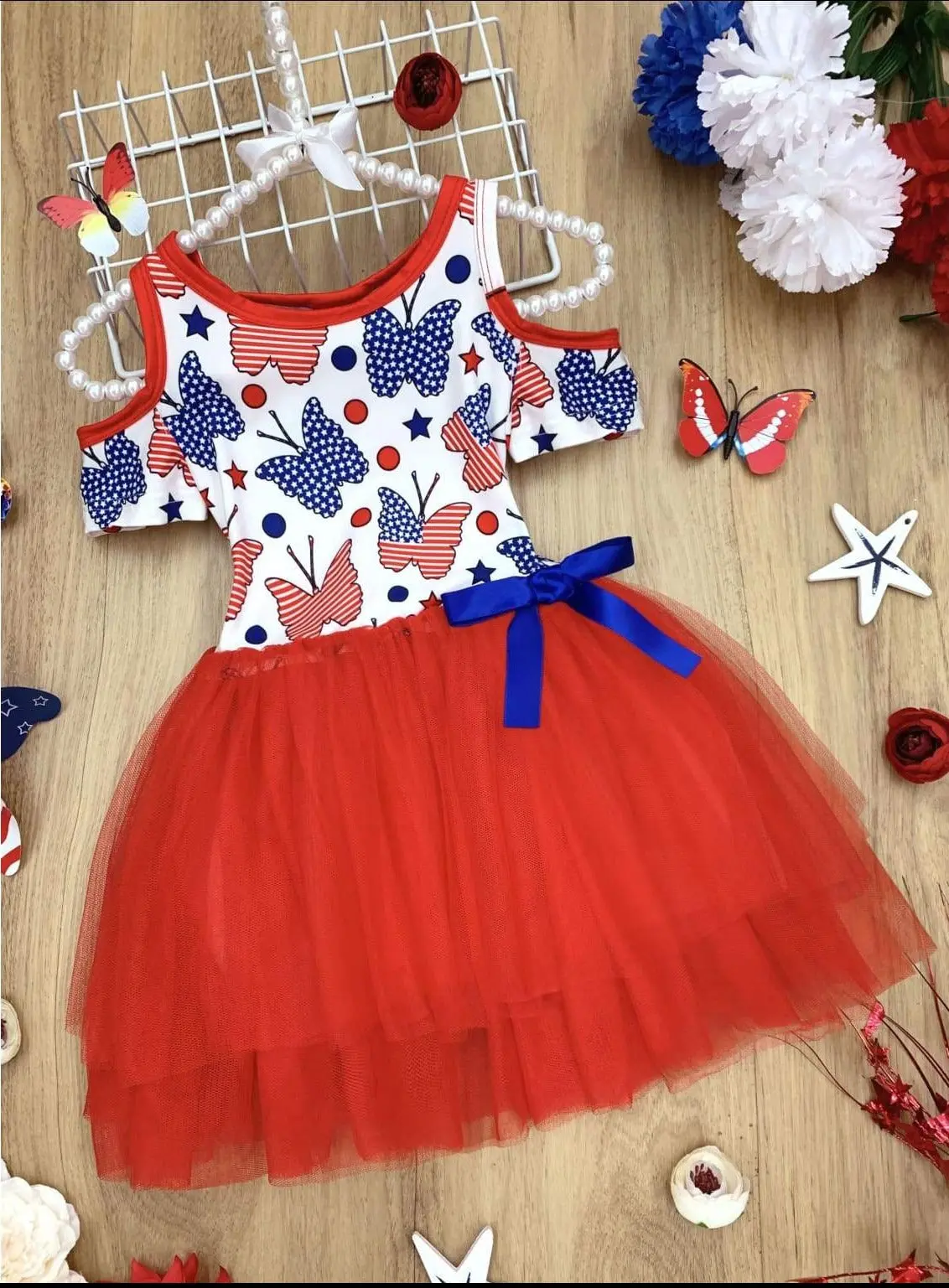 Bold Butterfly Cold Shoulder Tutu Dress - Image 3
