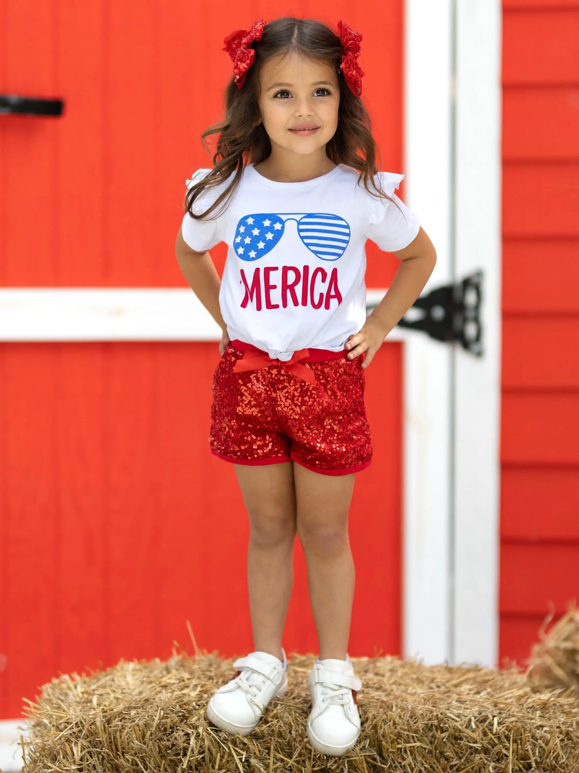 'Merica Sparkle Top and Sequin Short Set - Image 2