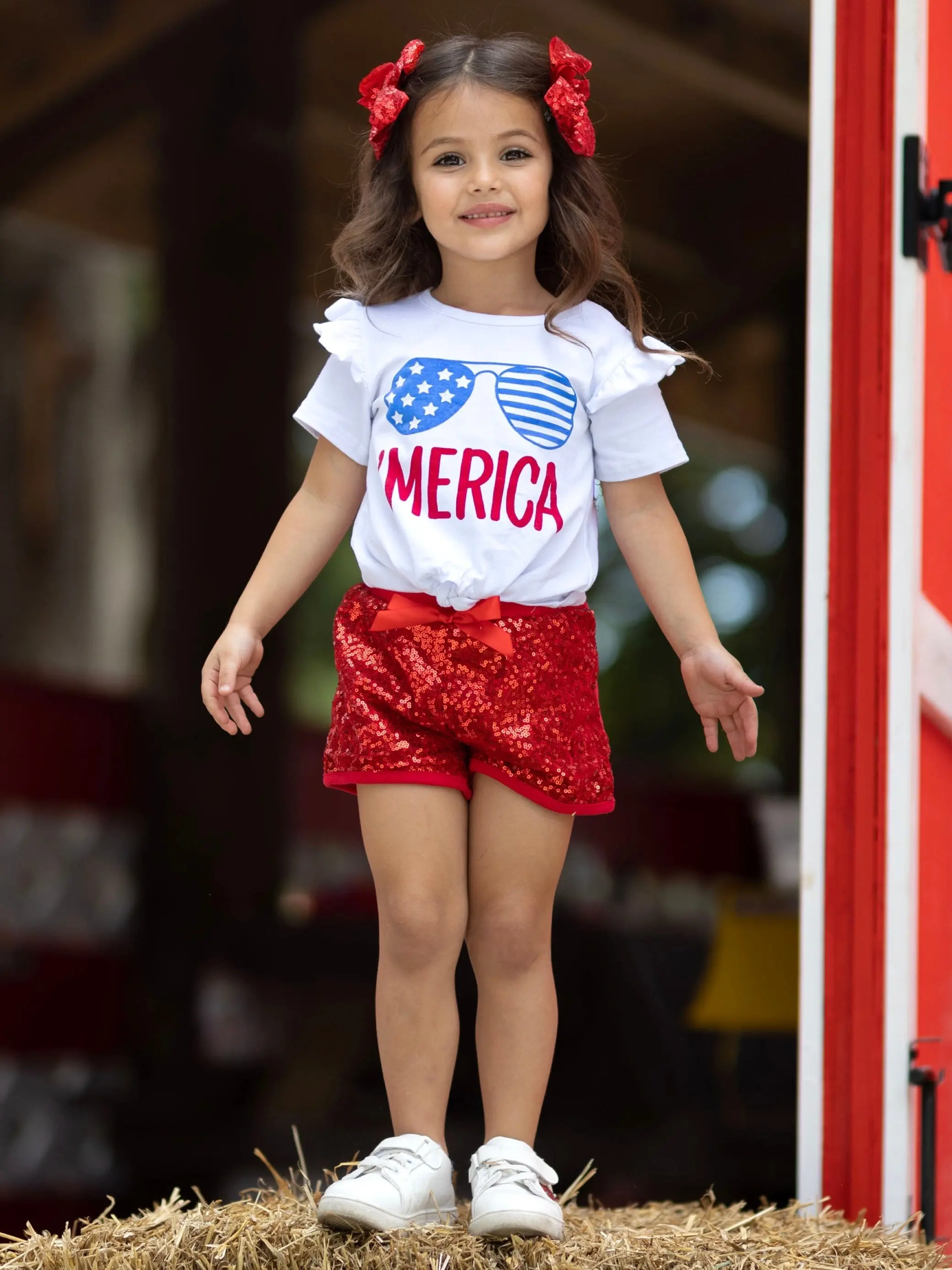 'Merica Sparkle Top and Sequin Short Set - Image 3