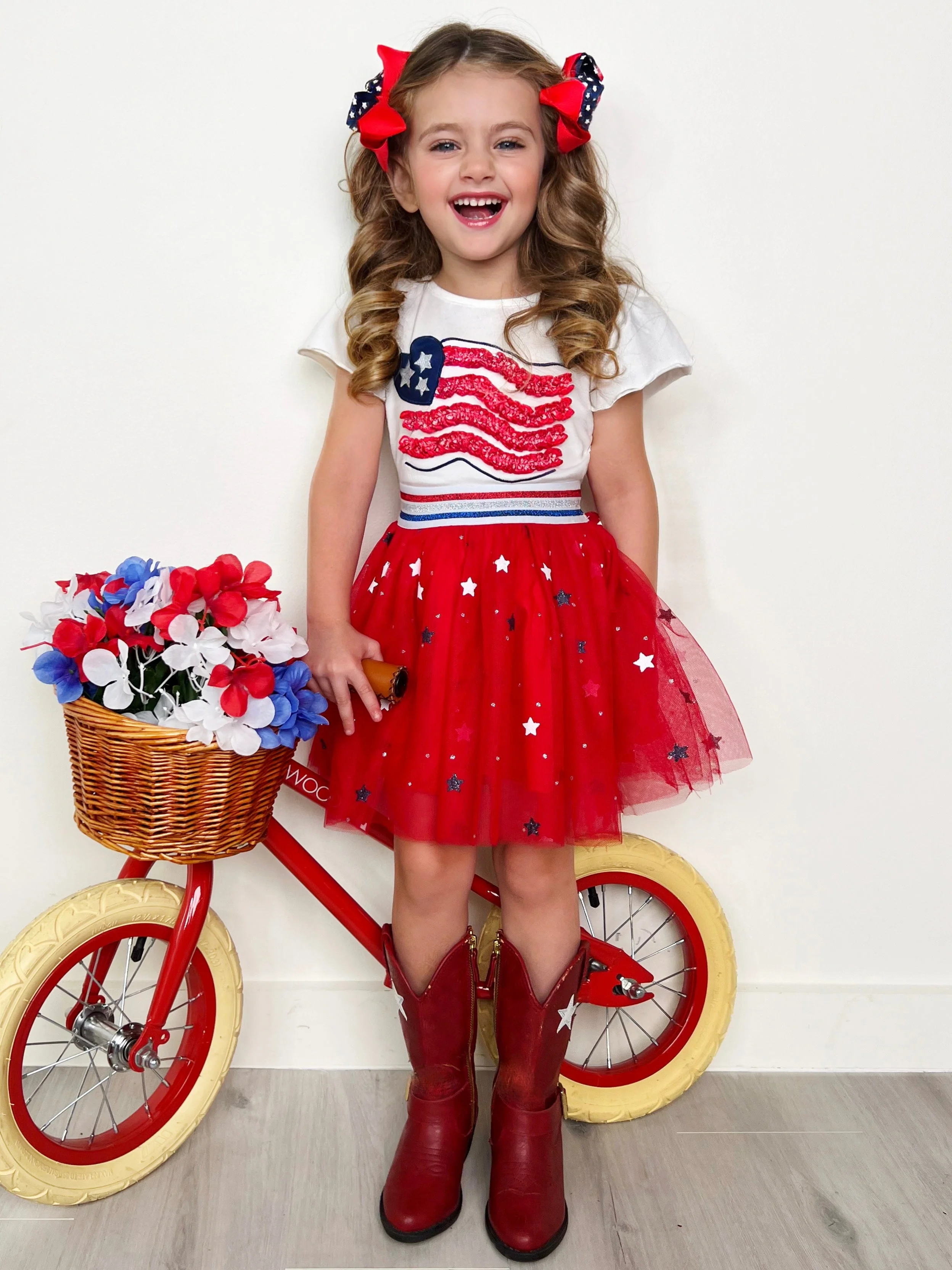 Little Miss Americana Flag Top and Tutu Skirt Set - Image 2