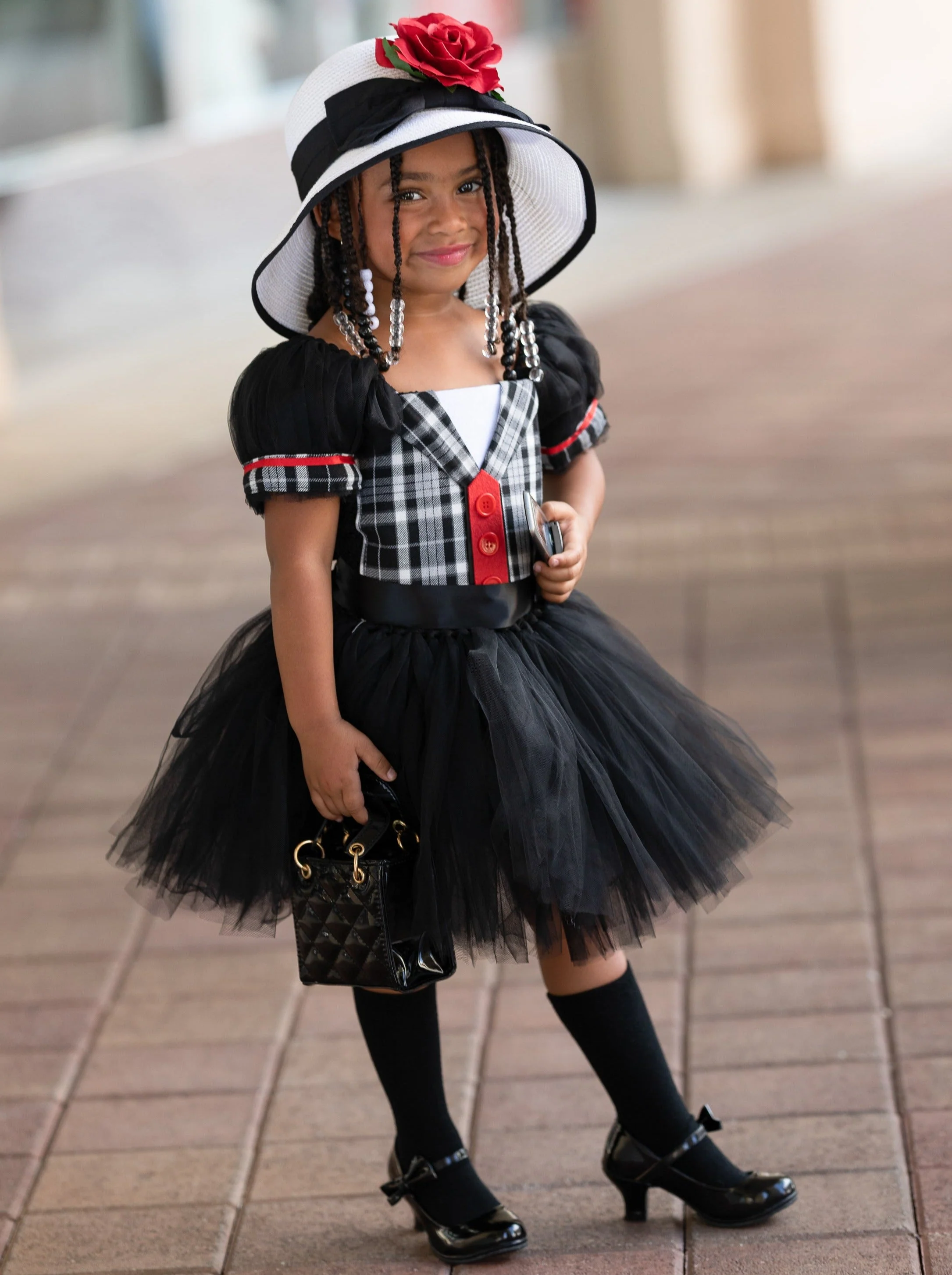 Girls 90s Beverly Hills Preppy Tutu Dress - Image 3