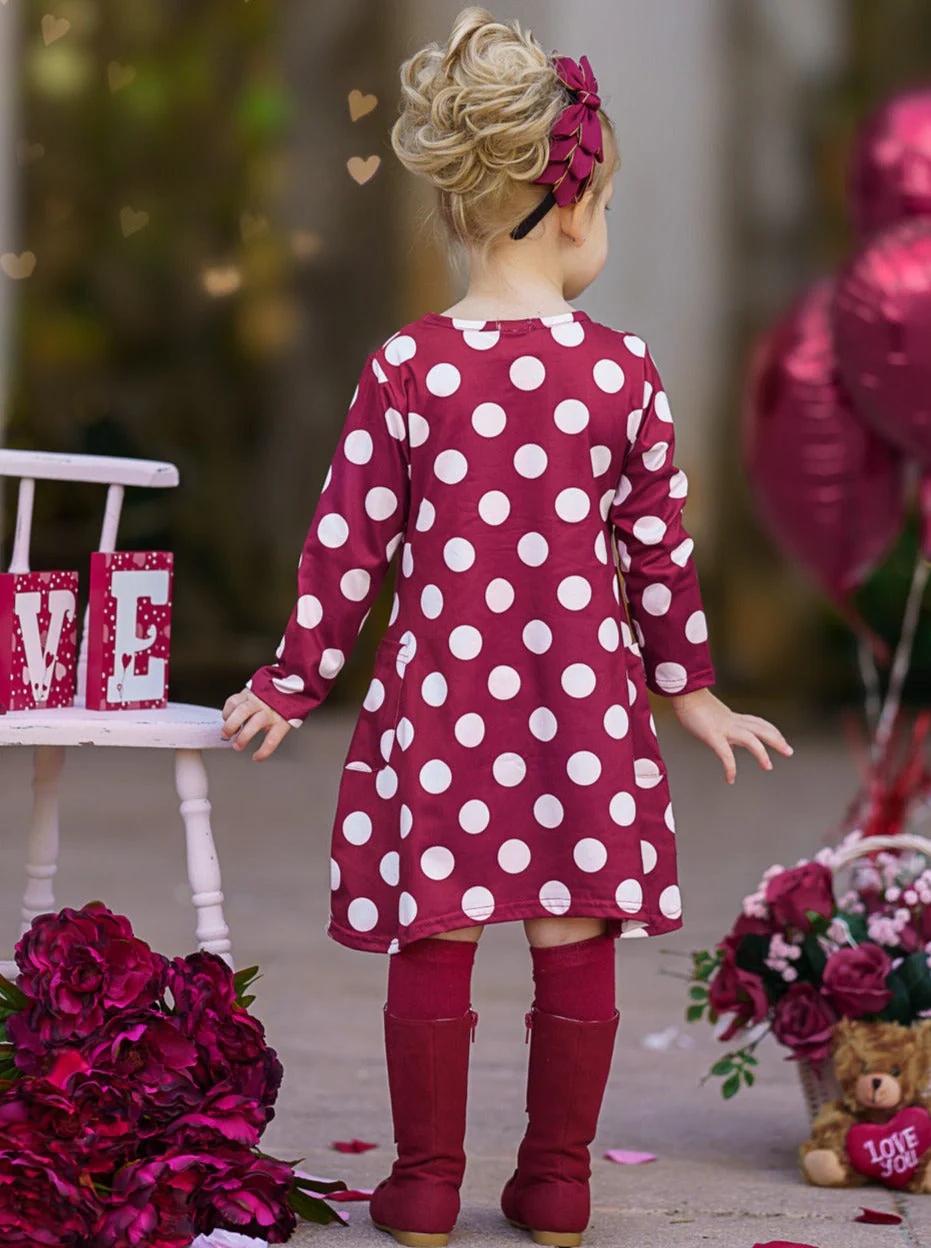 Heart of Gold Polka Dot Dress and Purse Set - Image 5