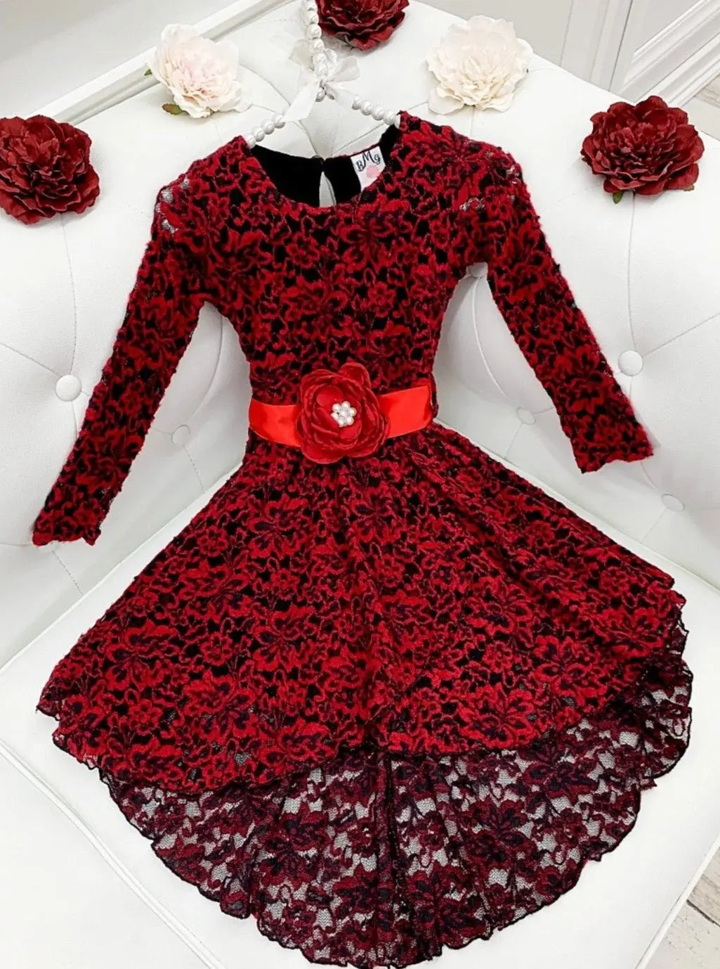 Je t'Aime Crochet Lace Hi-Lo Dress - Image 3
