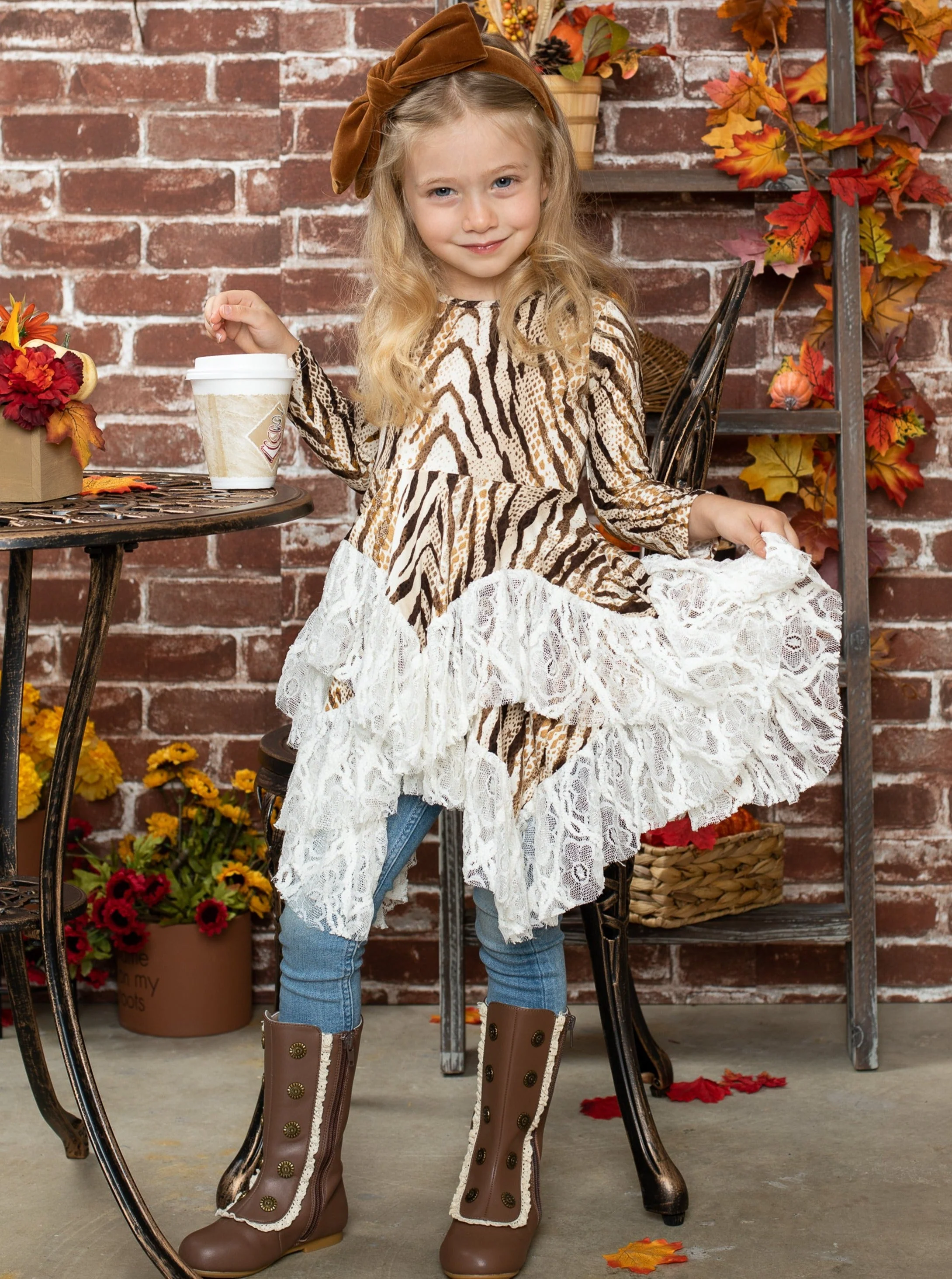 Sassy Snakeskin Lace Handkerchief Tunic - Image 3