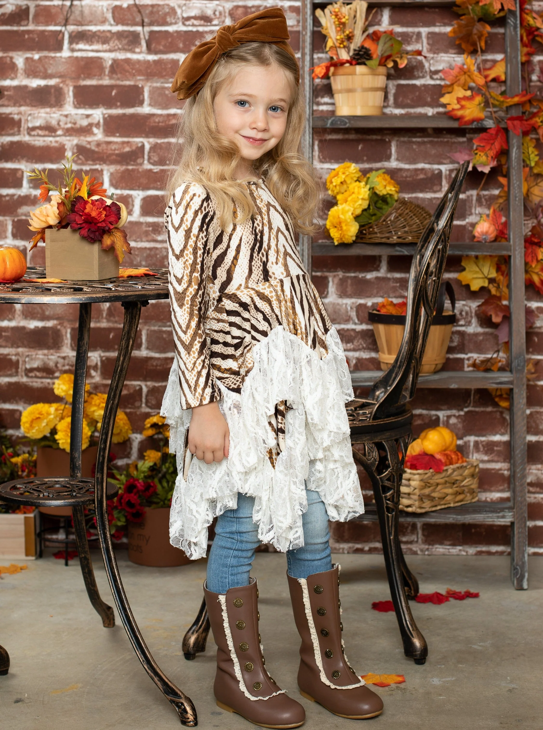 Sassy Snakeskin Lace Handkerchief Tunic - Image 4