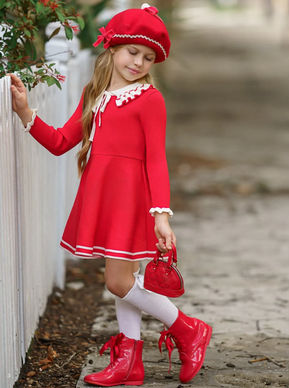Little Socialite Collared Sweater Dress - Image 4