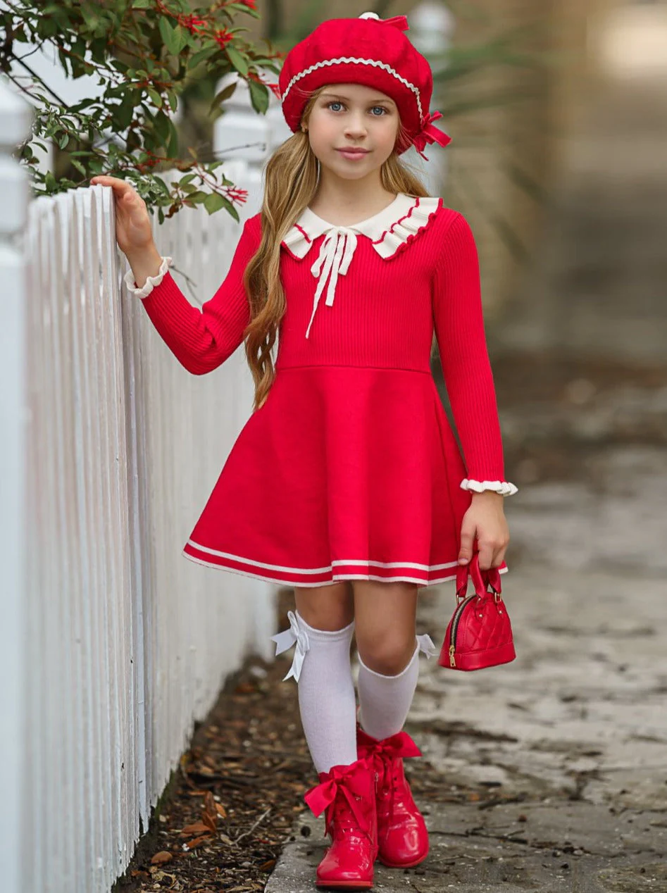 Little Socialite Collared Sweater Dress - Image 6