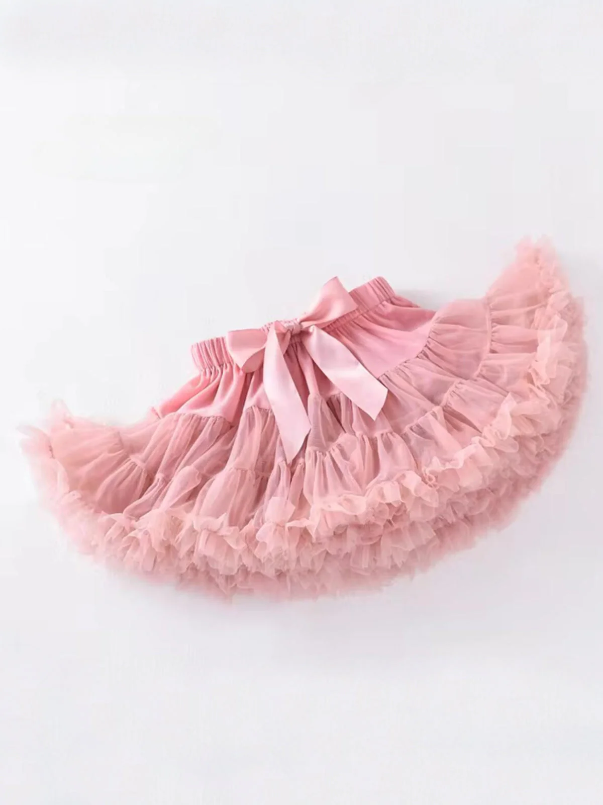 Adorable Fluffy Tulle Tutu Skirt with Satin Bow - Image 3