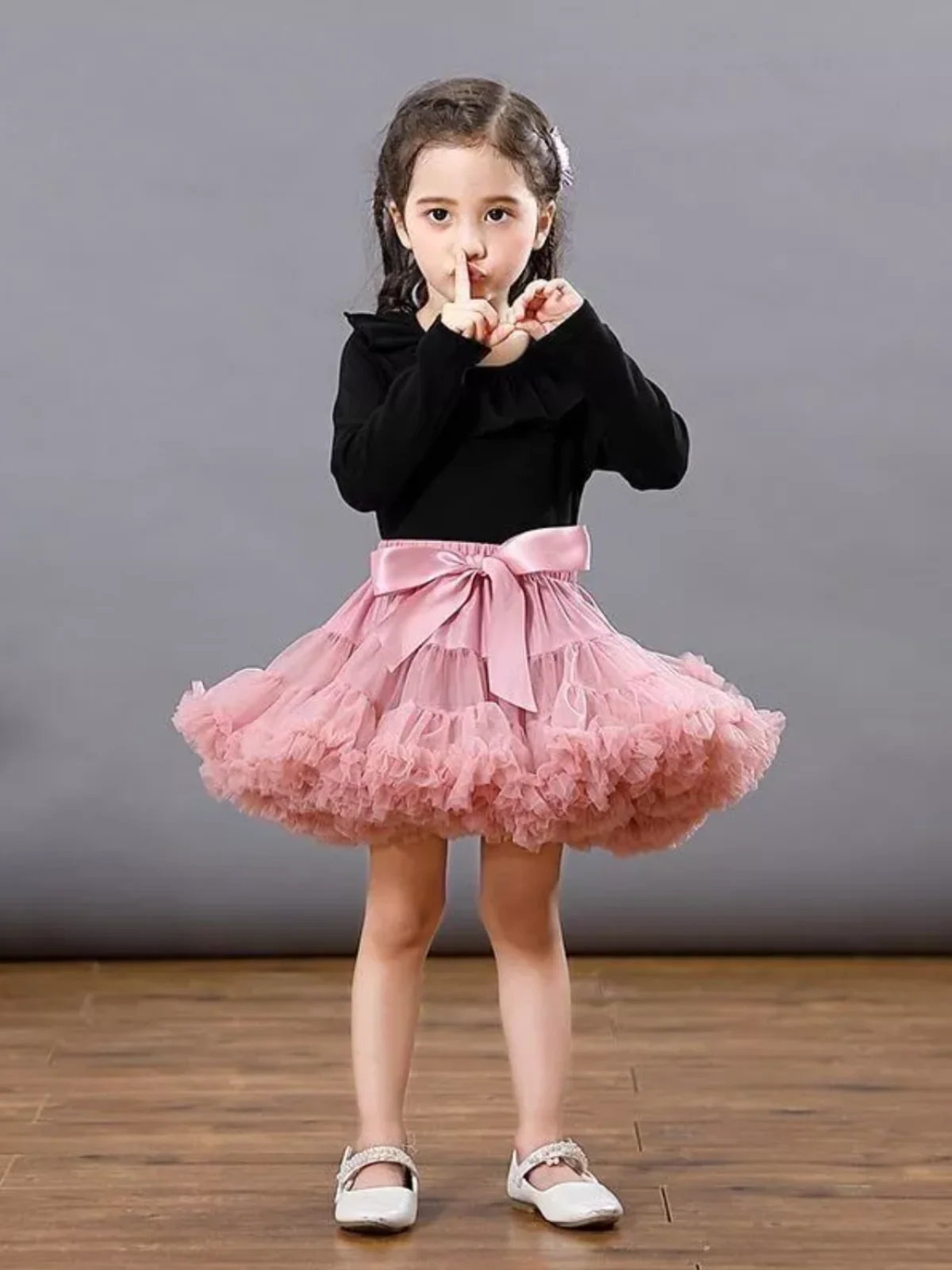 Adorable Fluffy Tulle Tutu Skirt with Satin Bow - Image 6