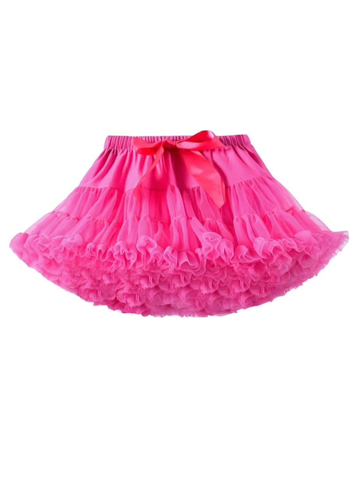 Adorable Fluffy Tulle Tutu Skirt with Satin Bow - Image 7
