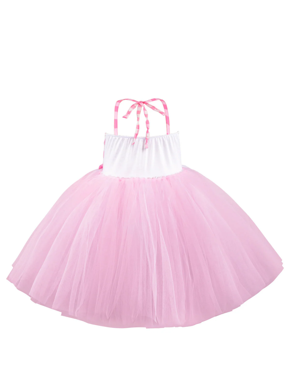 Girls All Dolled Up Gingham Barbiecore Tutu Costume Dress with Bow - Image 7
