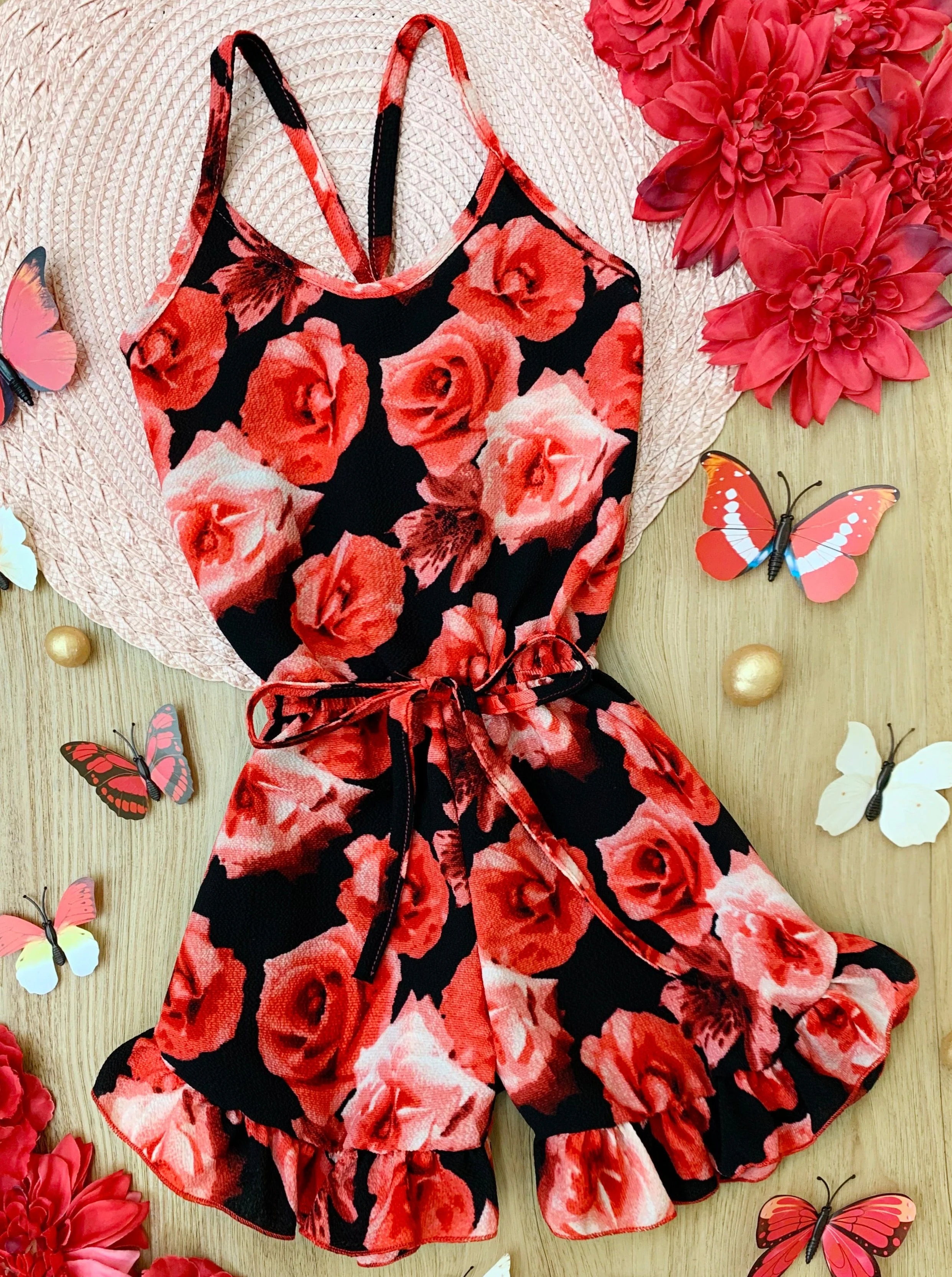 Roses Ruffle Hem Romper - Image 2