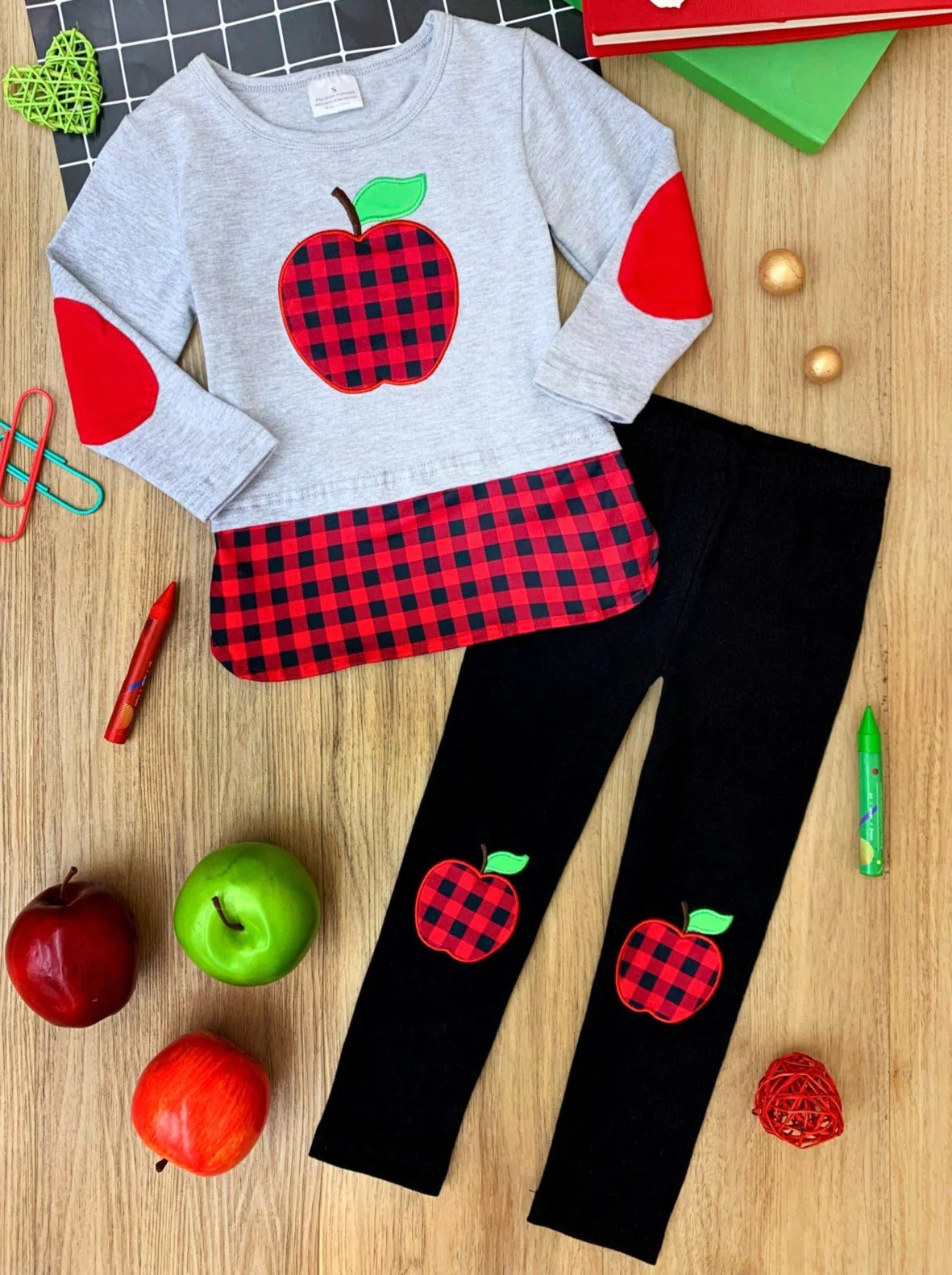 Apple For Teacher Patched Legging Set - Image 2