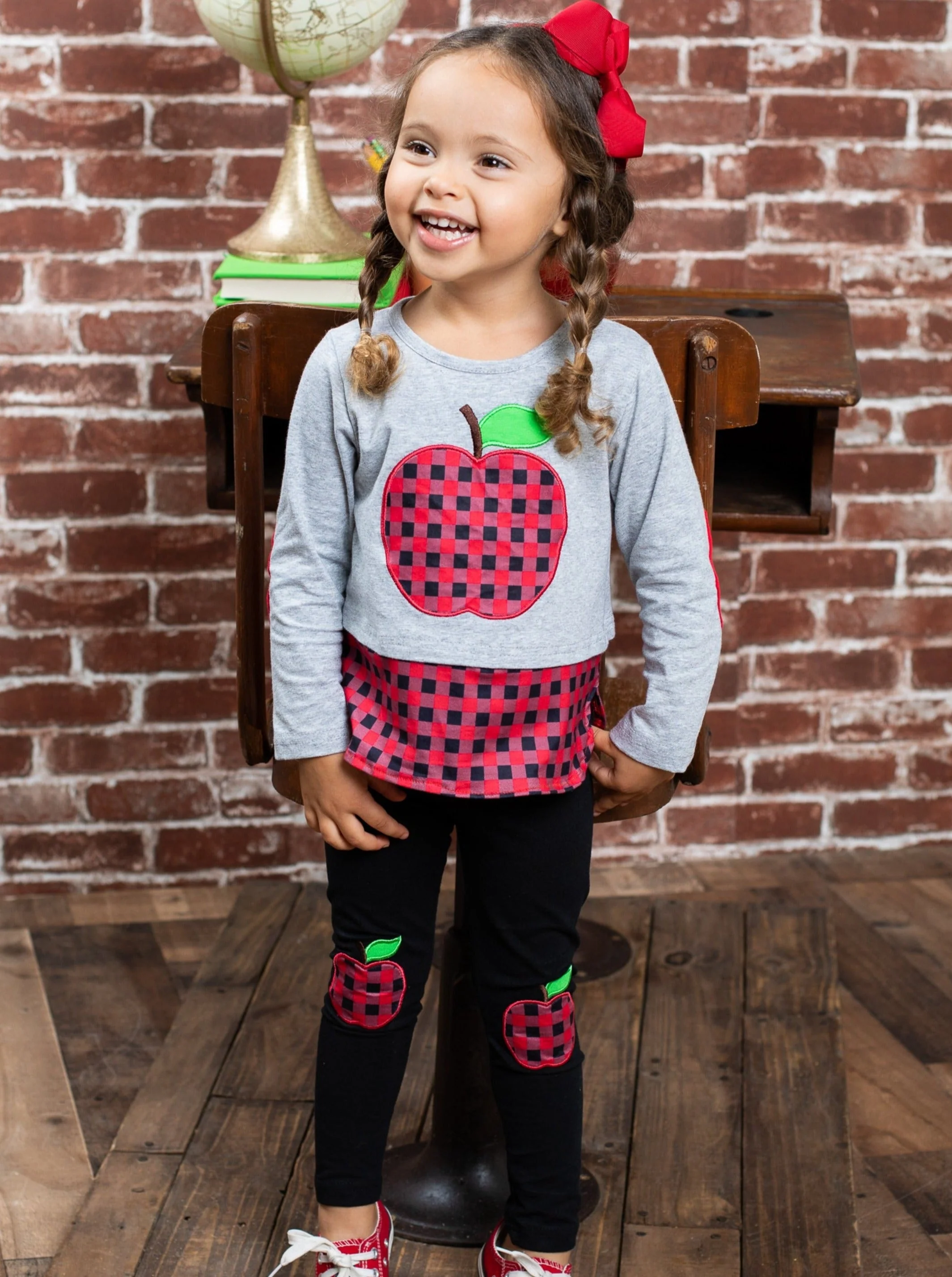 Apple For Teacher Patched Legging Set - Image 3