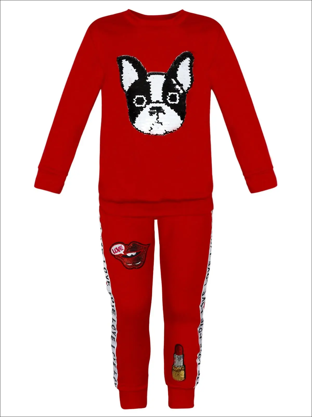 Sparkle Pup Sequin Sweatshirt and Jogger Set - Image 2