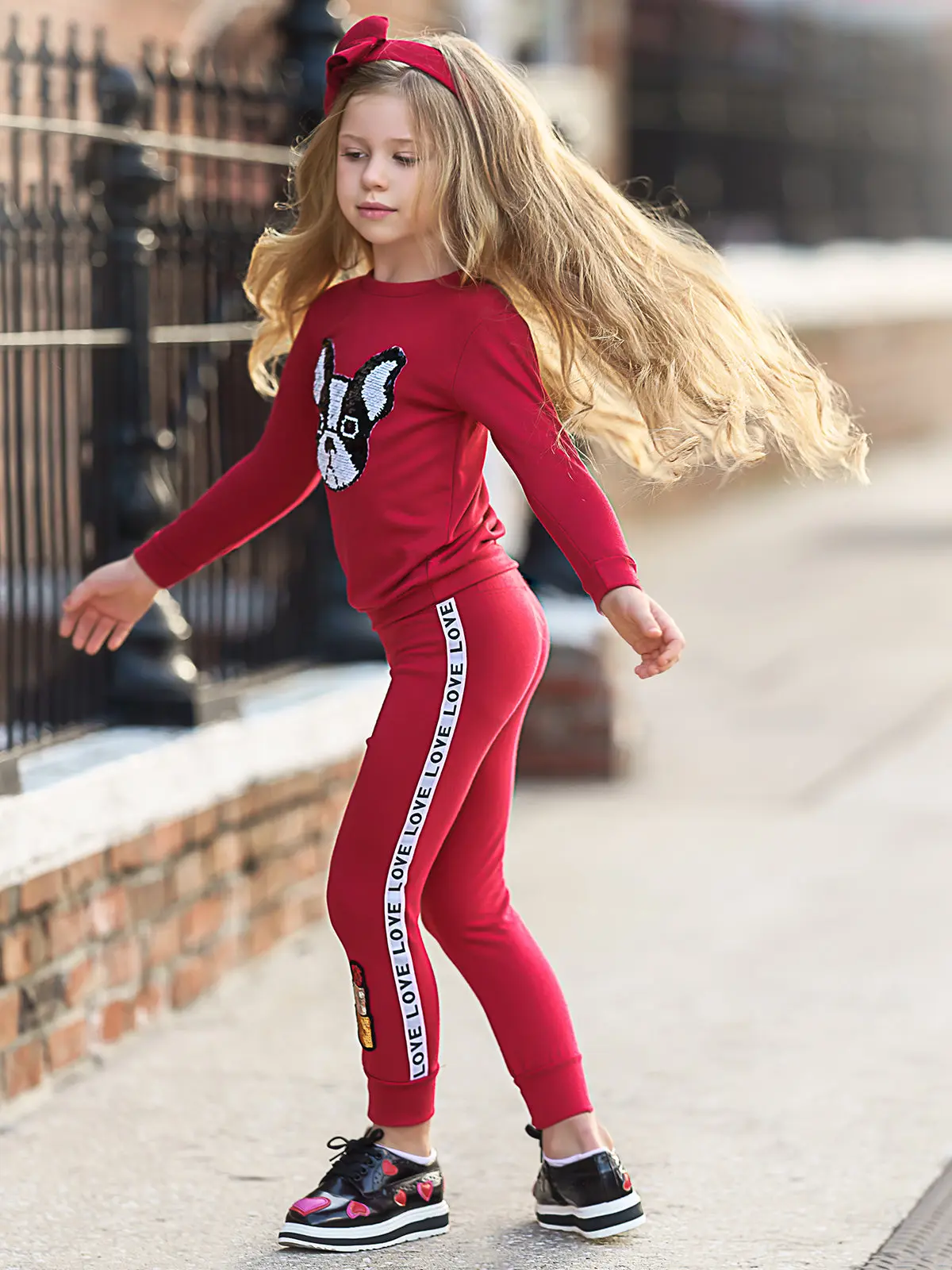 Sparkle Pup Sequin Sweatshirt and Jogger Set - Image 3
