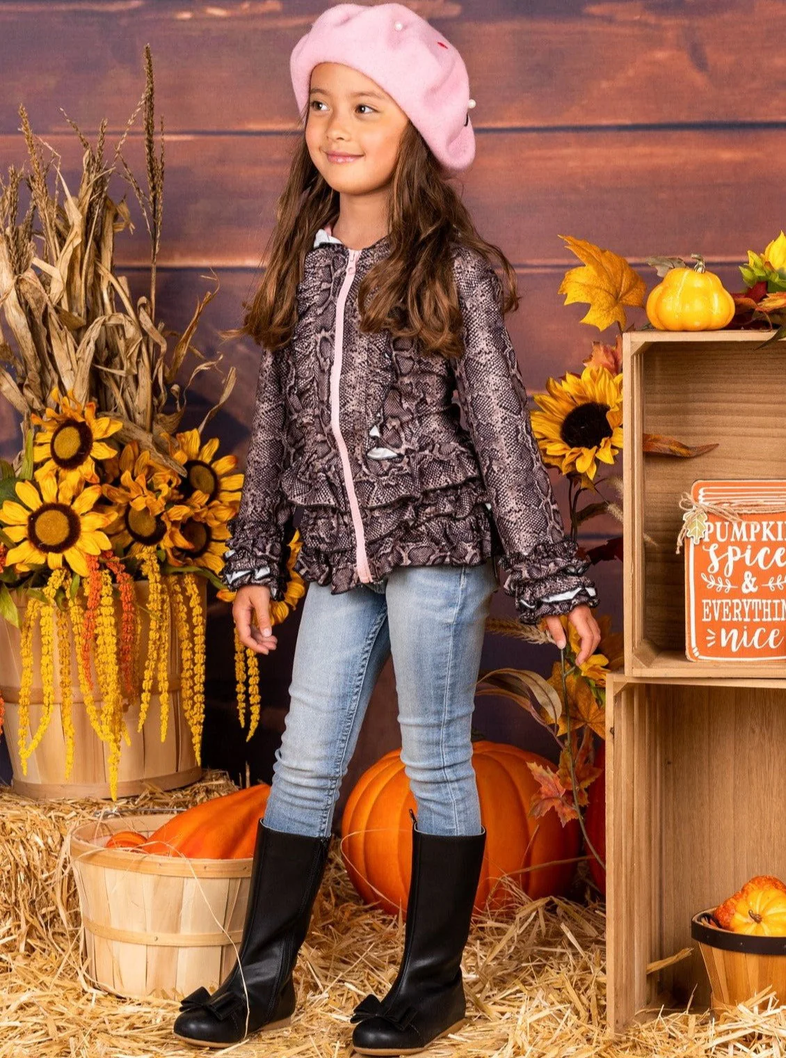 Fashion Snakement Tiered Ruffled Hoodie - Image 3