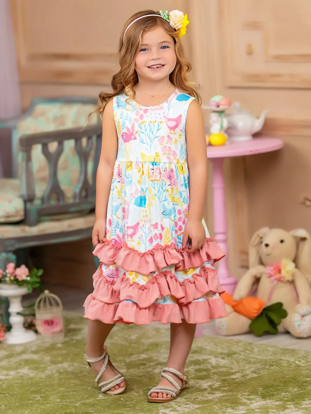 Bunny Blossom Tiered Ruffled Dress - Image 5