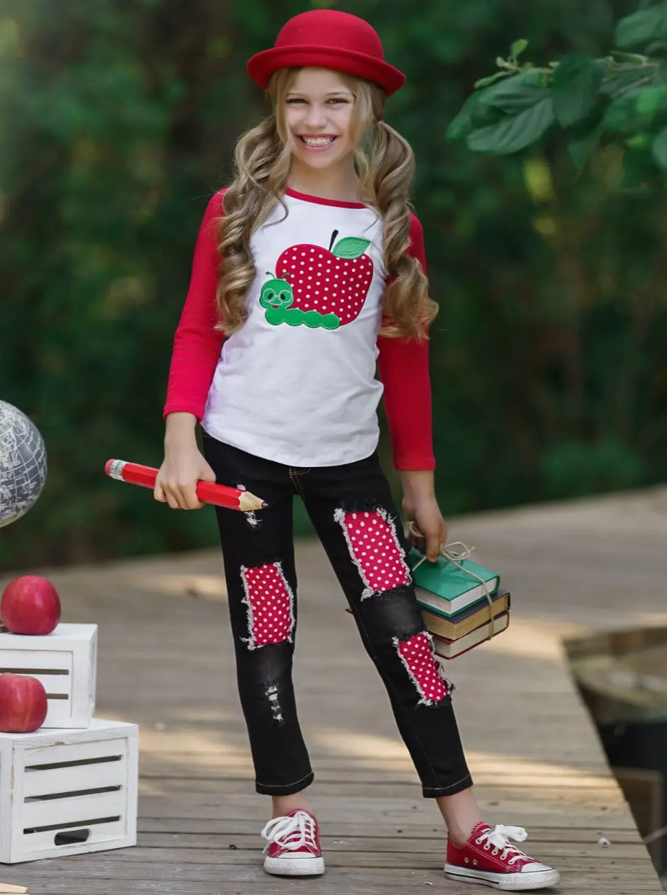 Circle Time Black Patched Jeans Set - Image 4