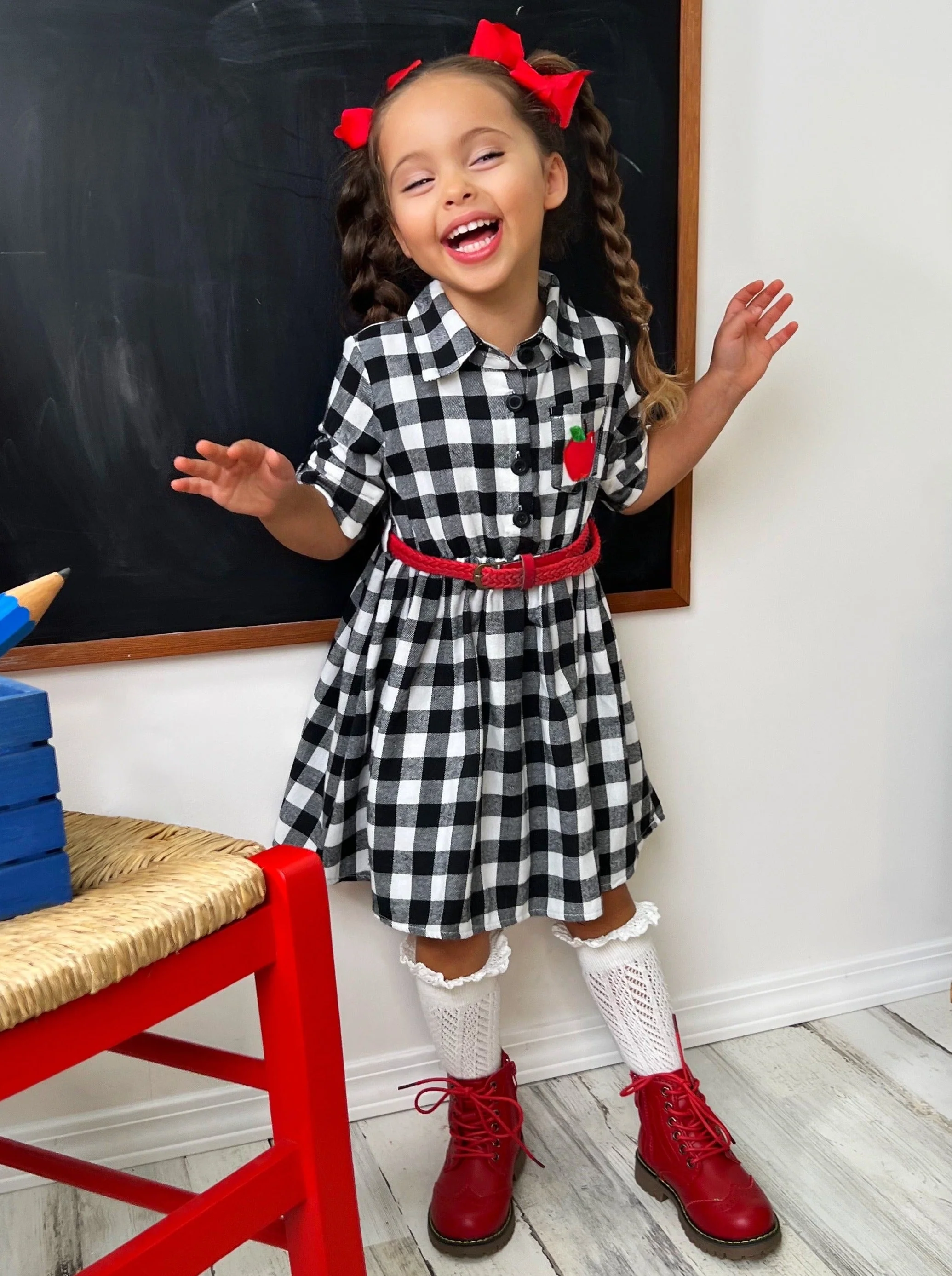 Off To School Preppy Chic Plaid Dress - Image 2