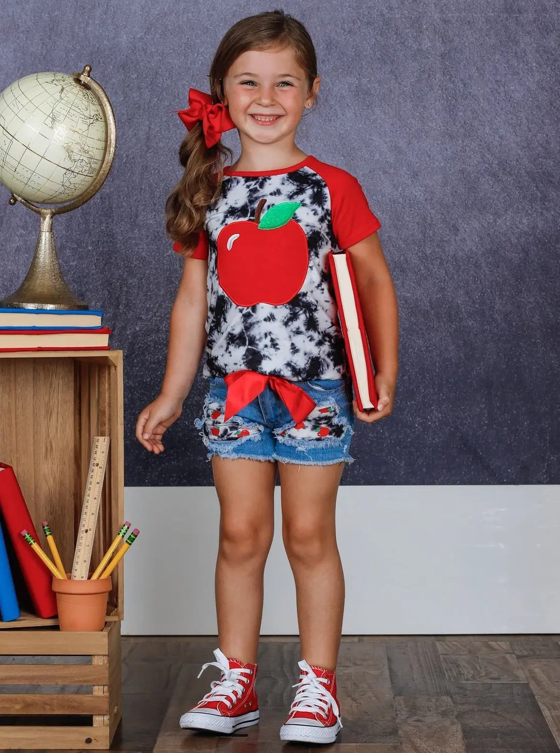 Good Apple Tie Dye Patched Denim Short Set - Image 4