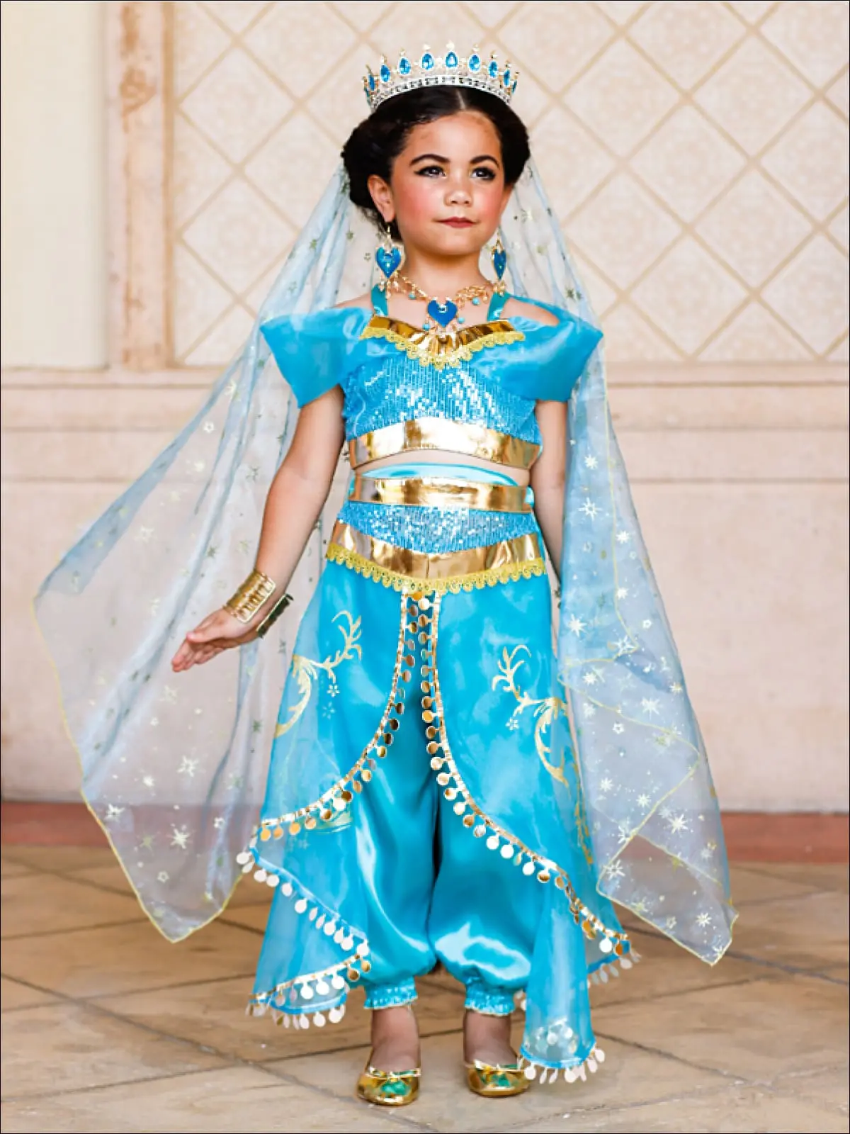Girls Arabian Nights Princess Costume Set - Image 3
