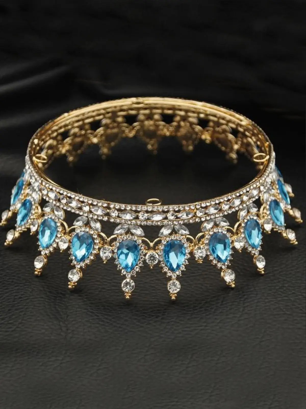 Girls Arabian Nights Princess Gold Crystal Crown - Image 3