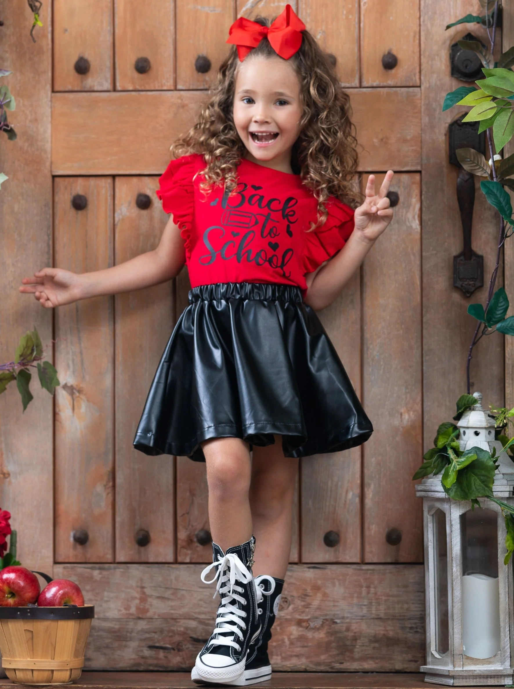 Back To School Vegan Leather Skirt Set - Image 2