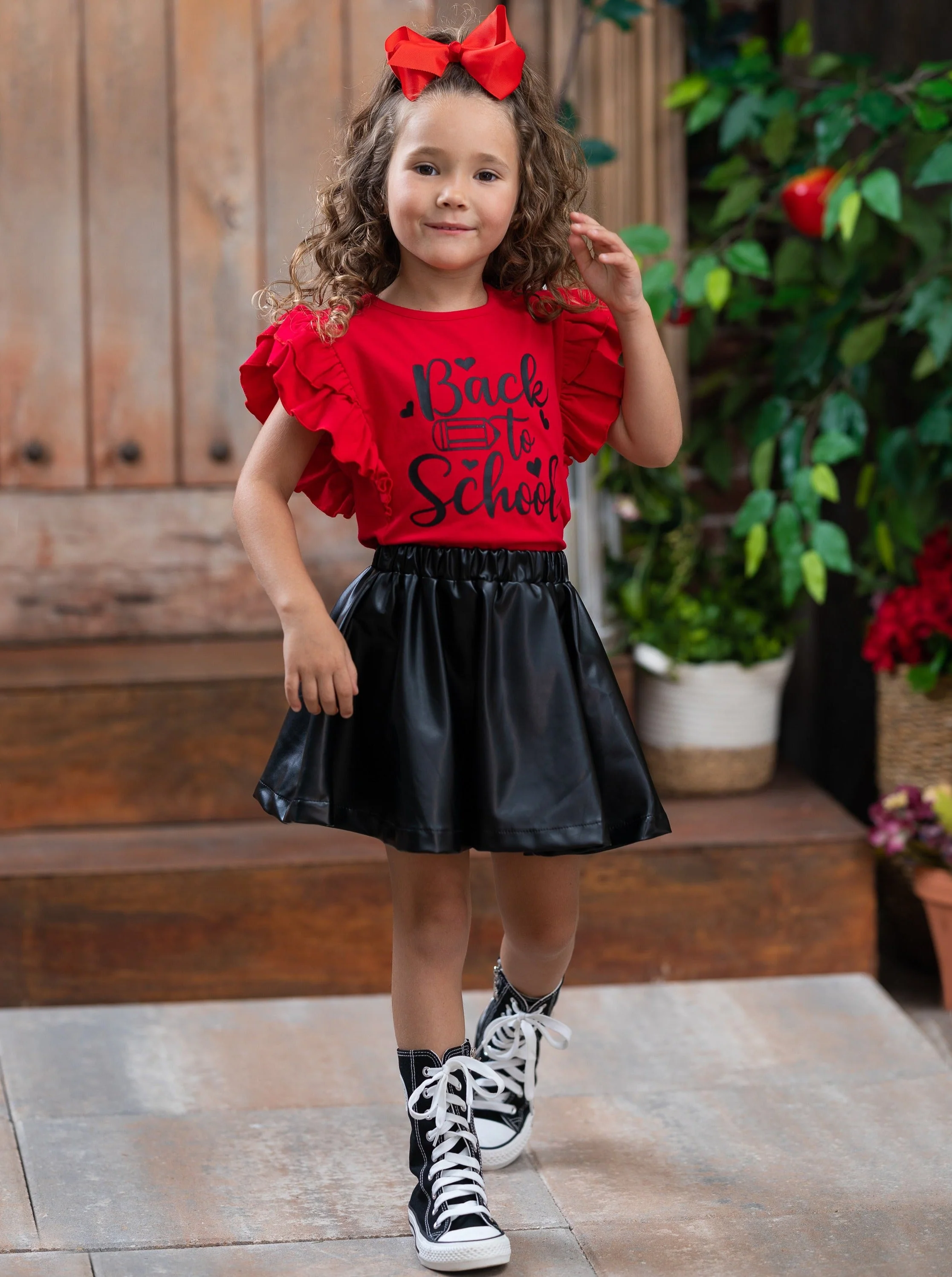 Back To School Vegan Leather Skirt Set - Image 4