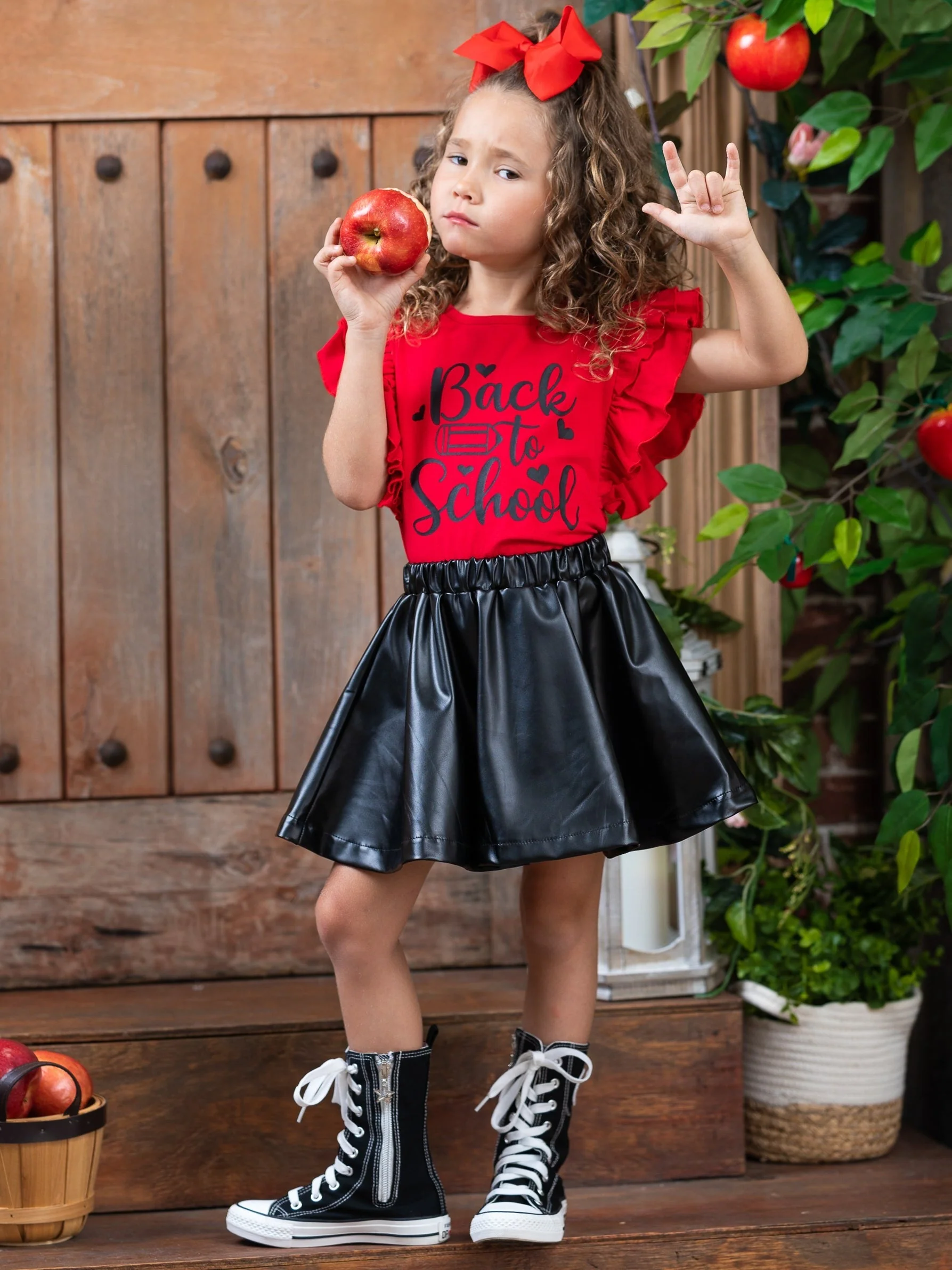 Back To School Vegan Leather Skirt Set - Image 5