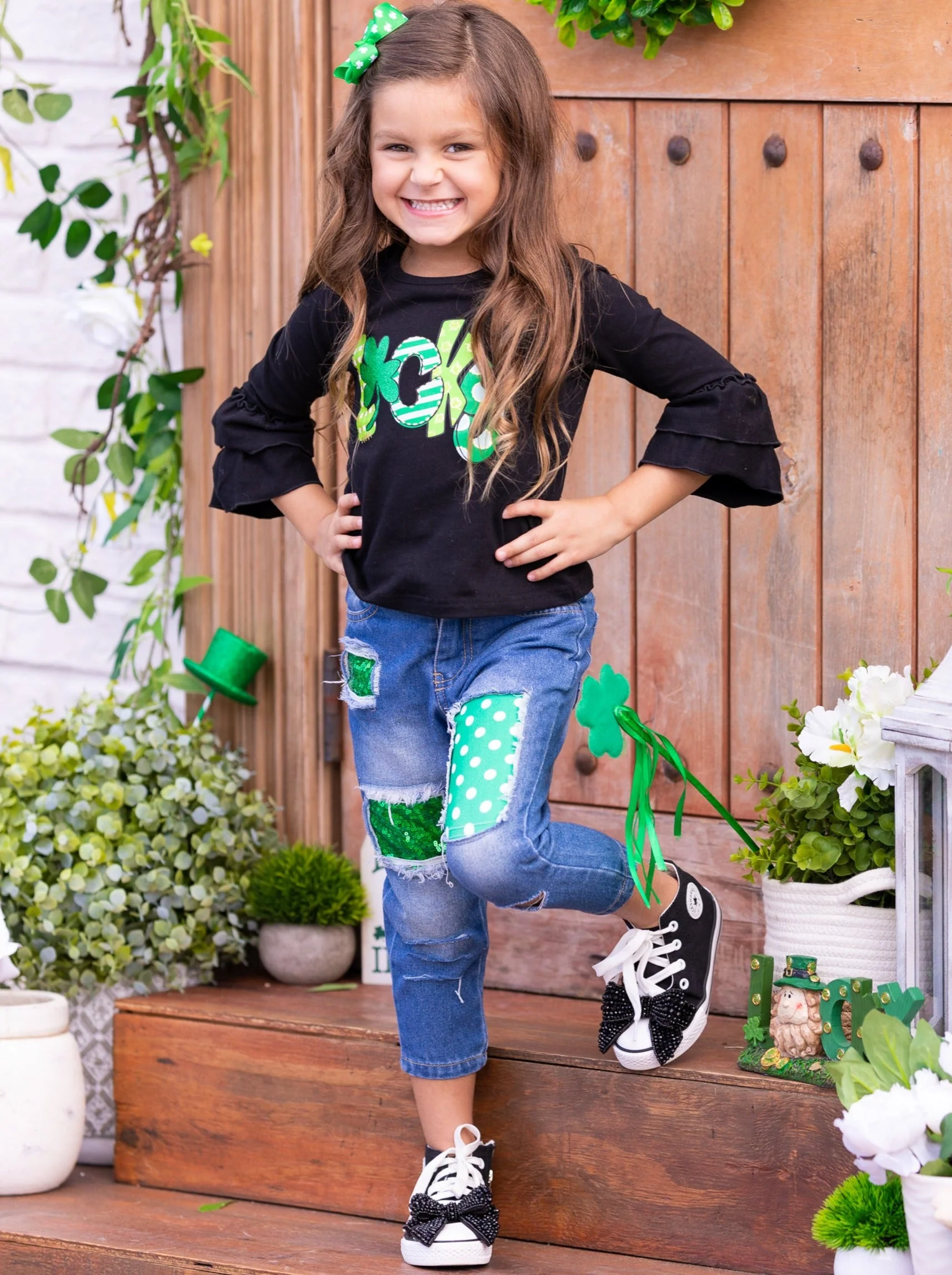 I'm Lucky Patched Jeans Set - Image 2
