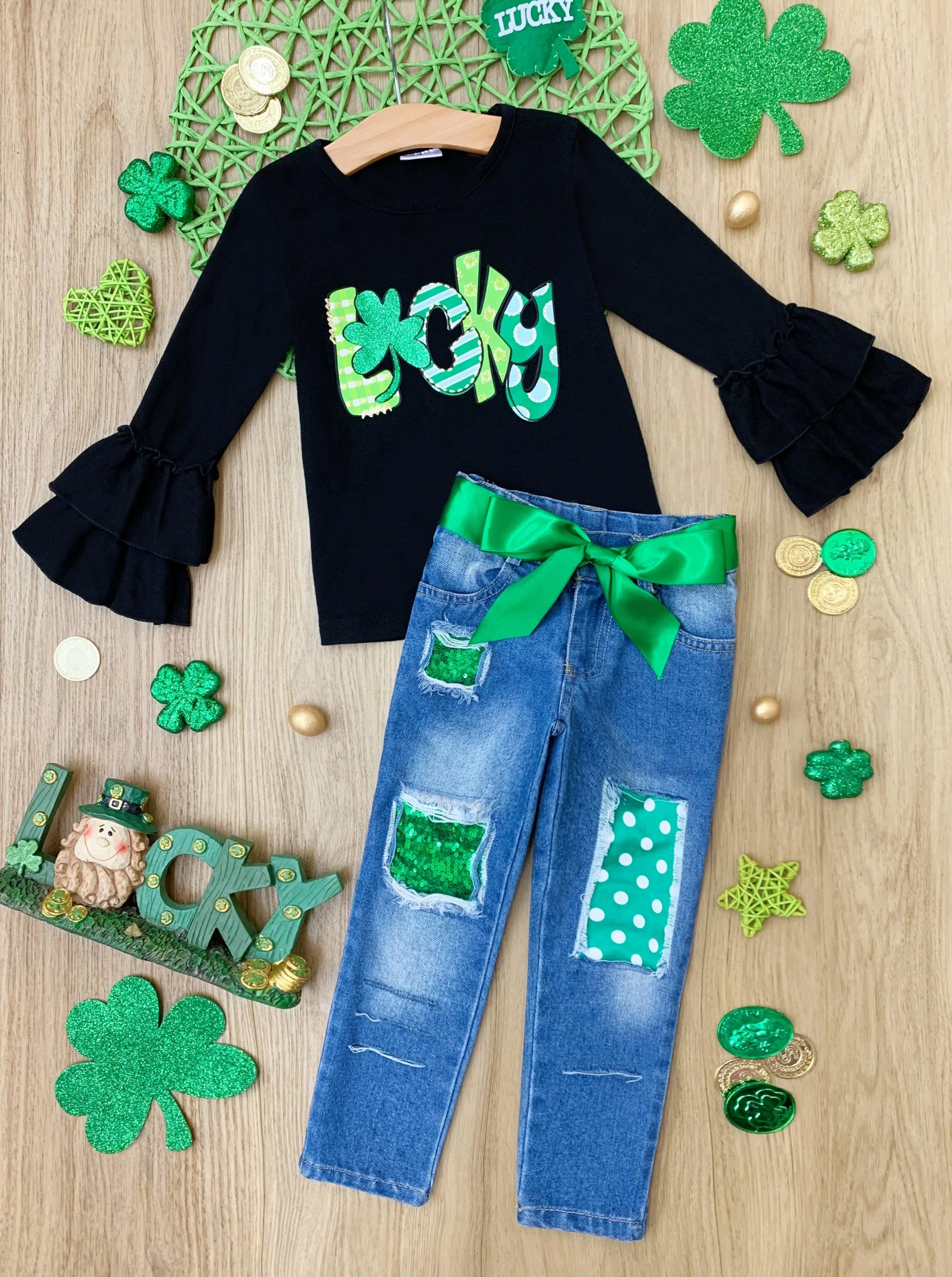 I'm Lucky Patched Jeans Set - Image 3