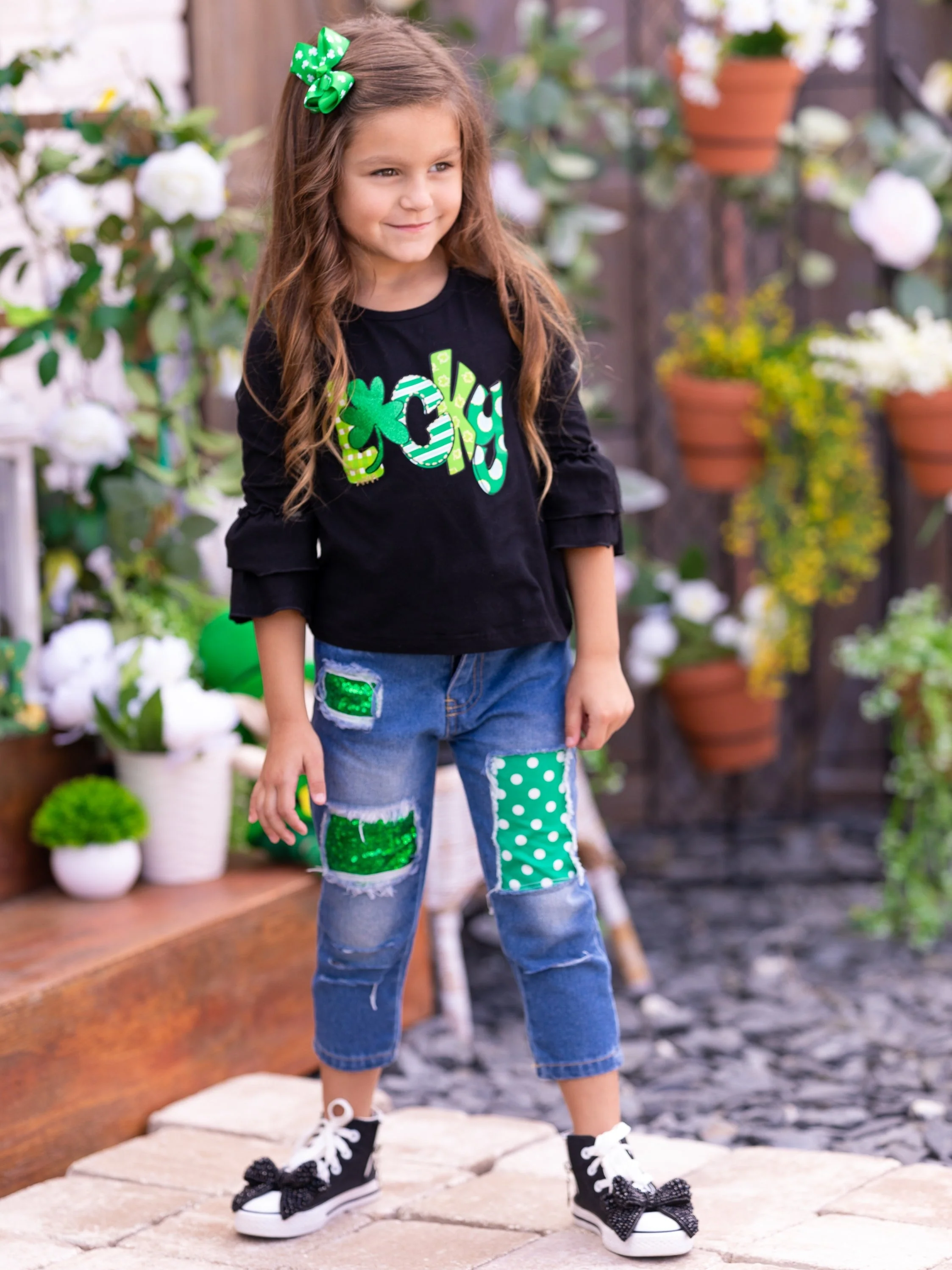 I'm Lucky Patched Jeans Set - Image 5