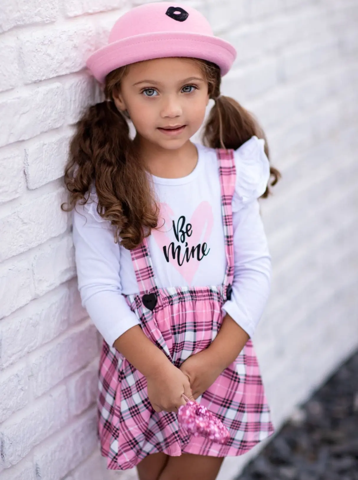 Be Mine Plaid Suspender Skirt Set - Image 6