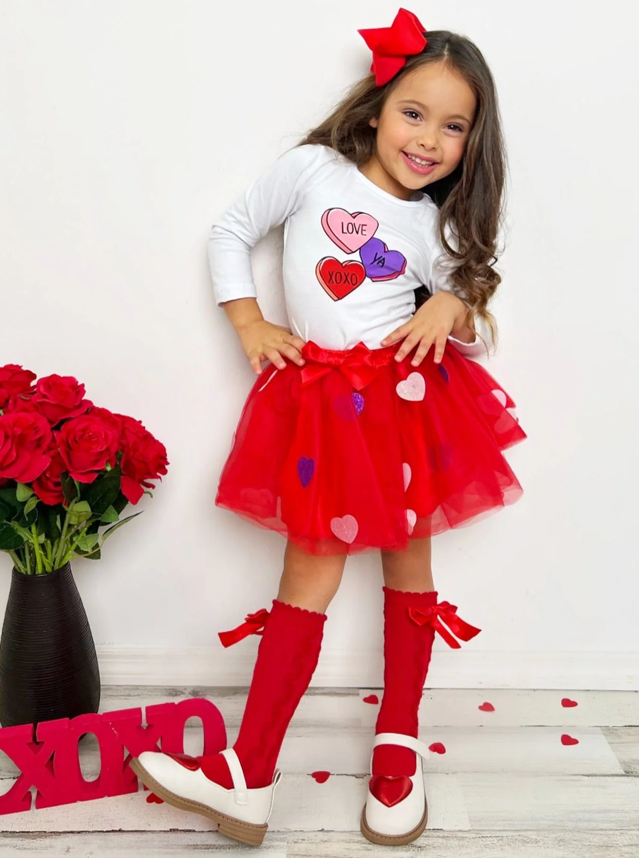 Love Ya Sparkle Heart Tutu Skirt Set - Image 4