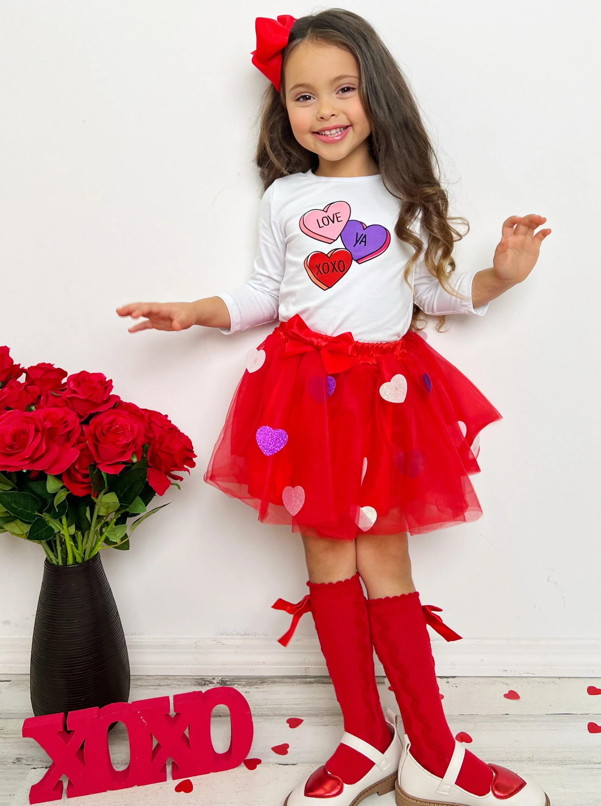 Love Ya Sparkle Heart Tutu Skirt Set - Image 5