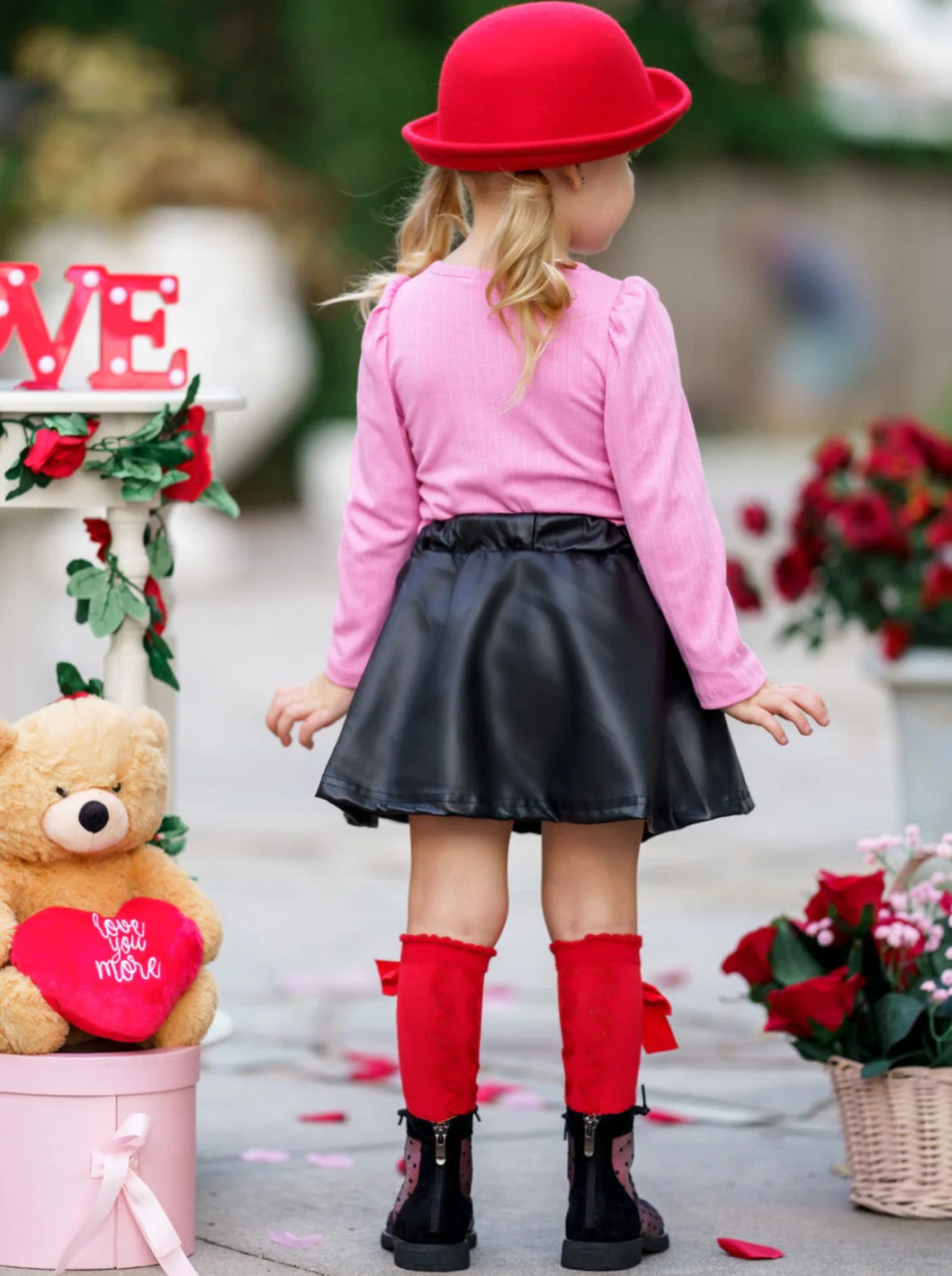 Be My Valentine Top and Vegan Leather Skirt Set - Image 6