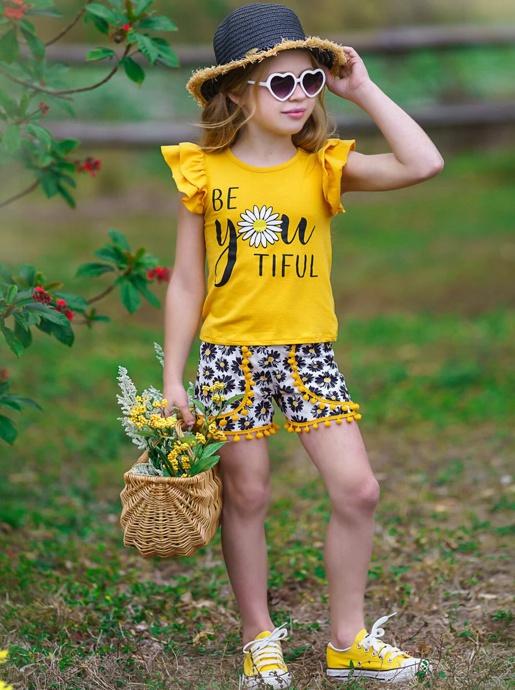 Be You-tiful Floral Pom Pom Shorts Set - Image 6