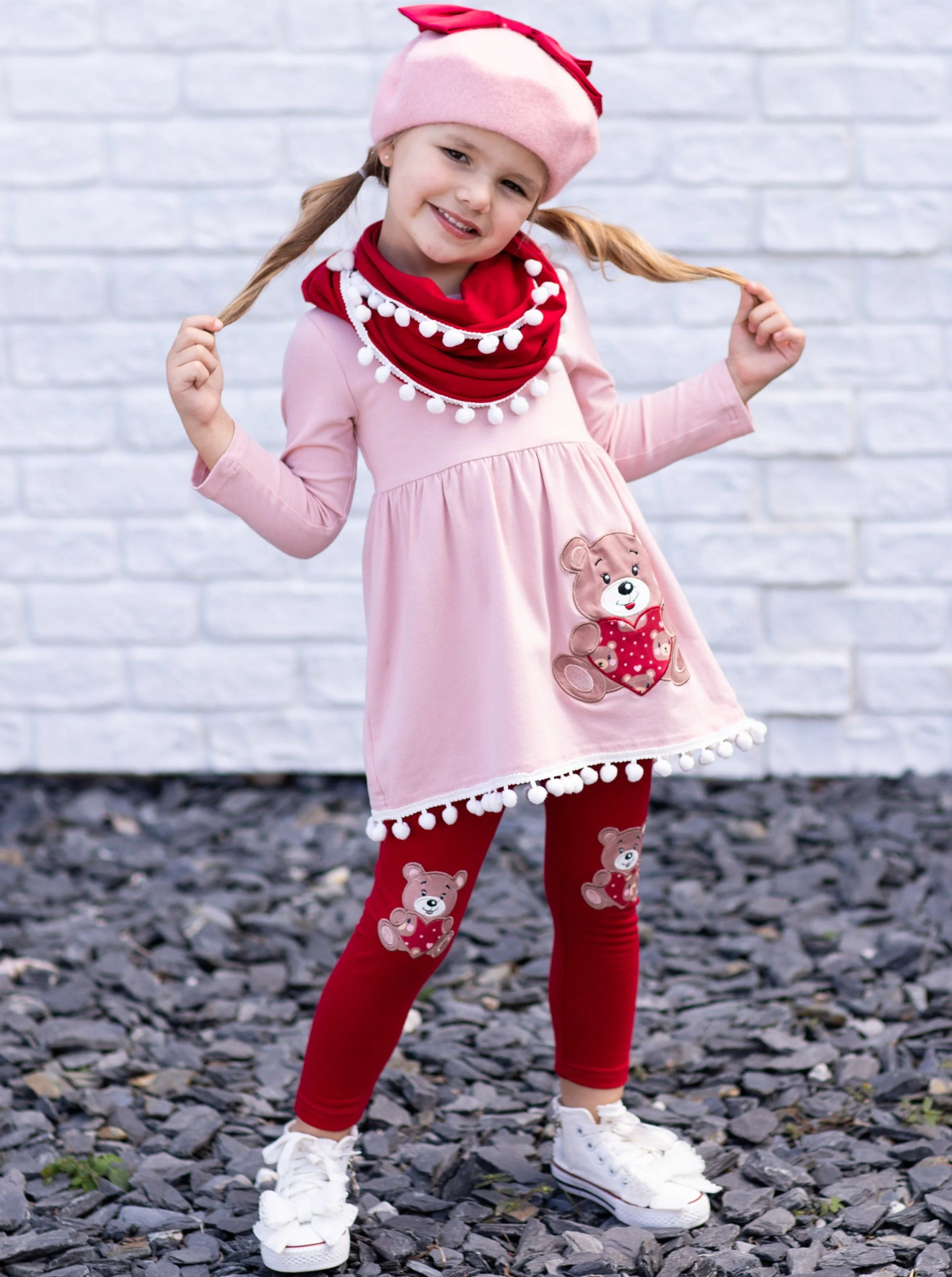 Beary Sweet Tunic, Scarf and Legging Set - Image 3