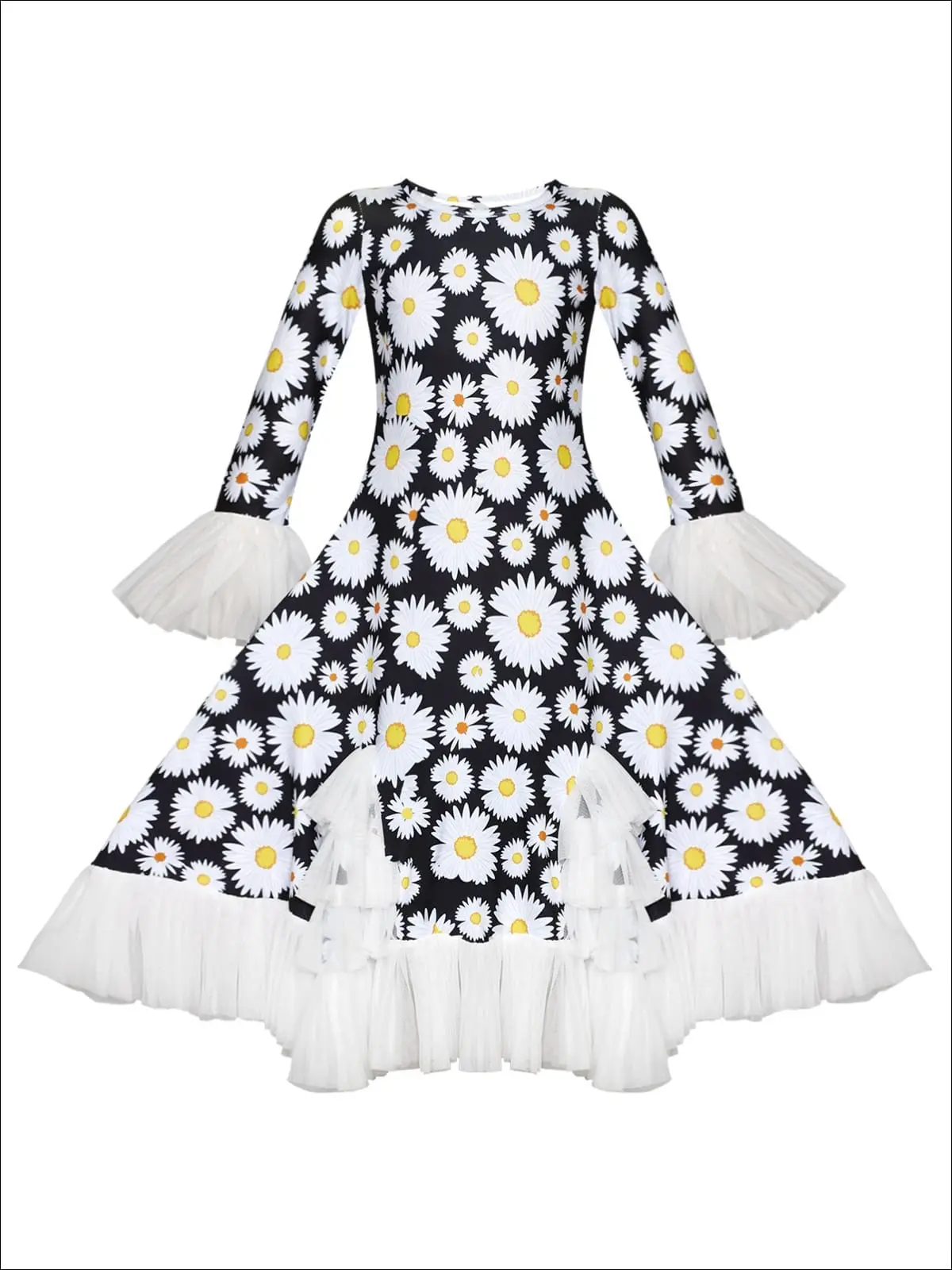 Blossoming Ruffle Lace Hem Maxi Dress - Image 3